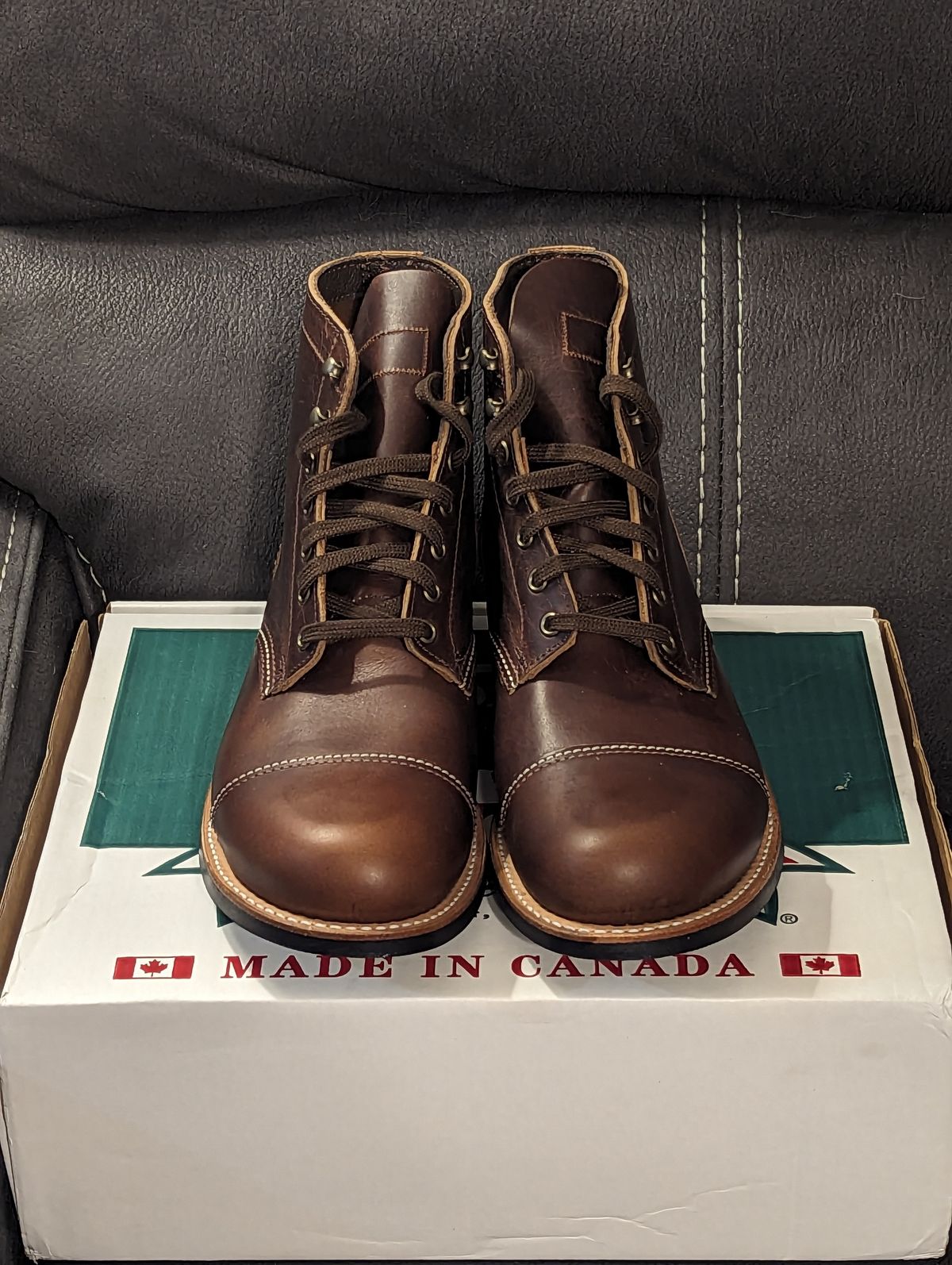 Photo by weltventurer on October 3, 2023 of the Canada West Boots WM. Moorby 2817 in Pecan Tumbled.