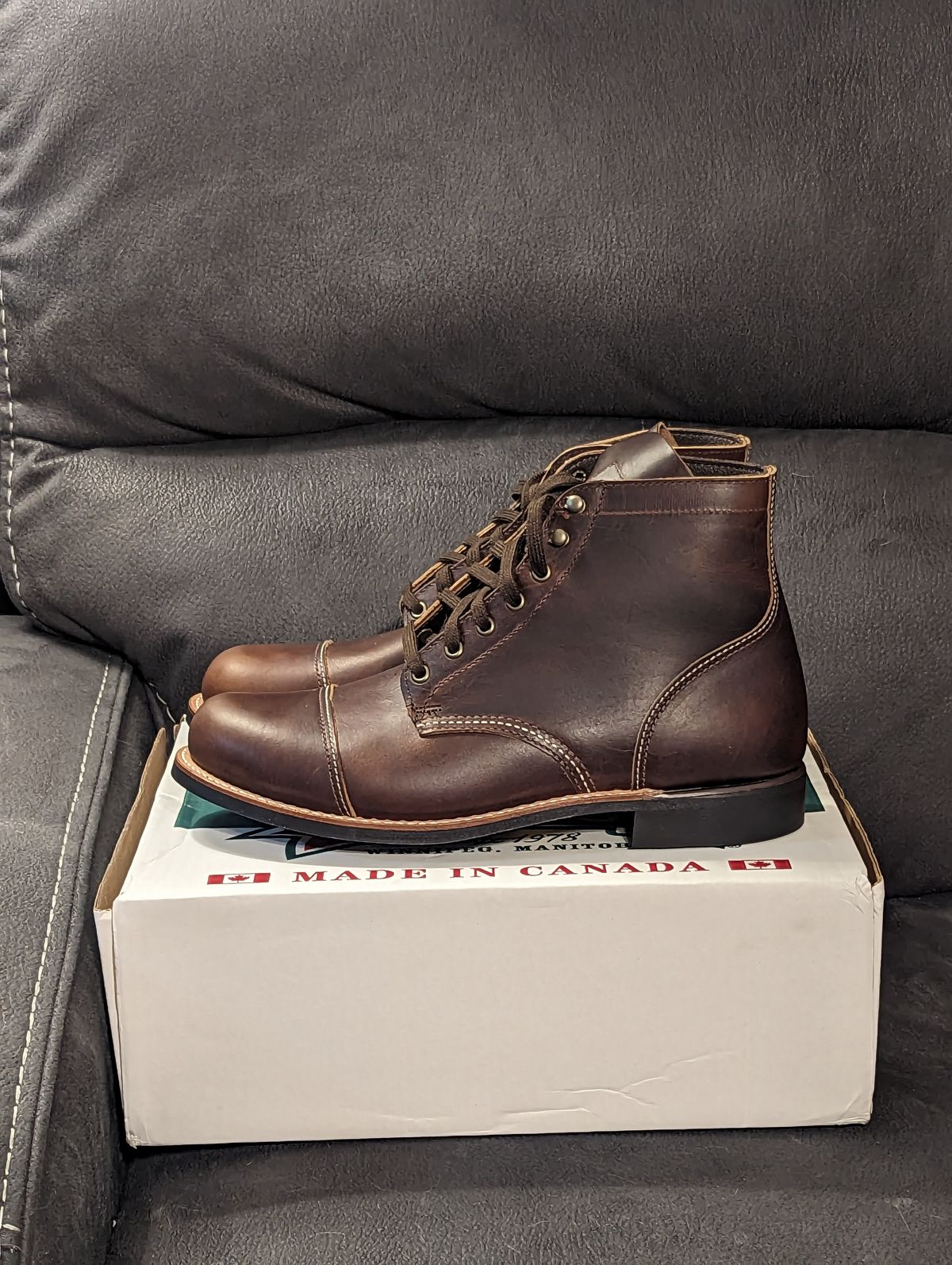 Photo by weltventurer on October 3, 2023 of the Canada West Boots WM. Moorby 2817 in Pecan Tumbled.