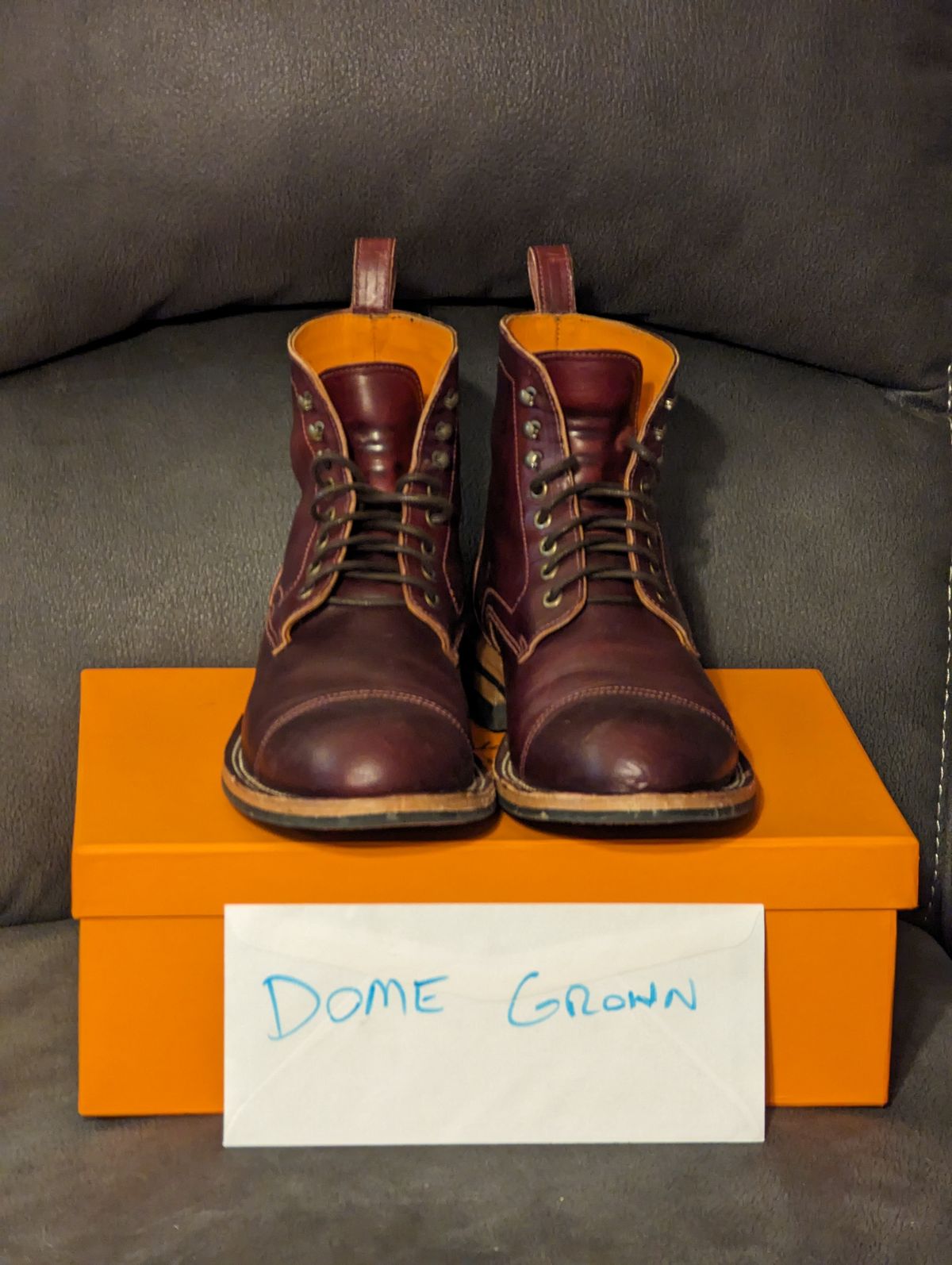 Photo by weltventurer on November 3, 2023 of the Bordon Tukano Boots in Wickett & Craig Burgundy Oiled Latigo.