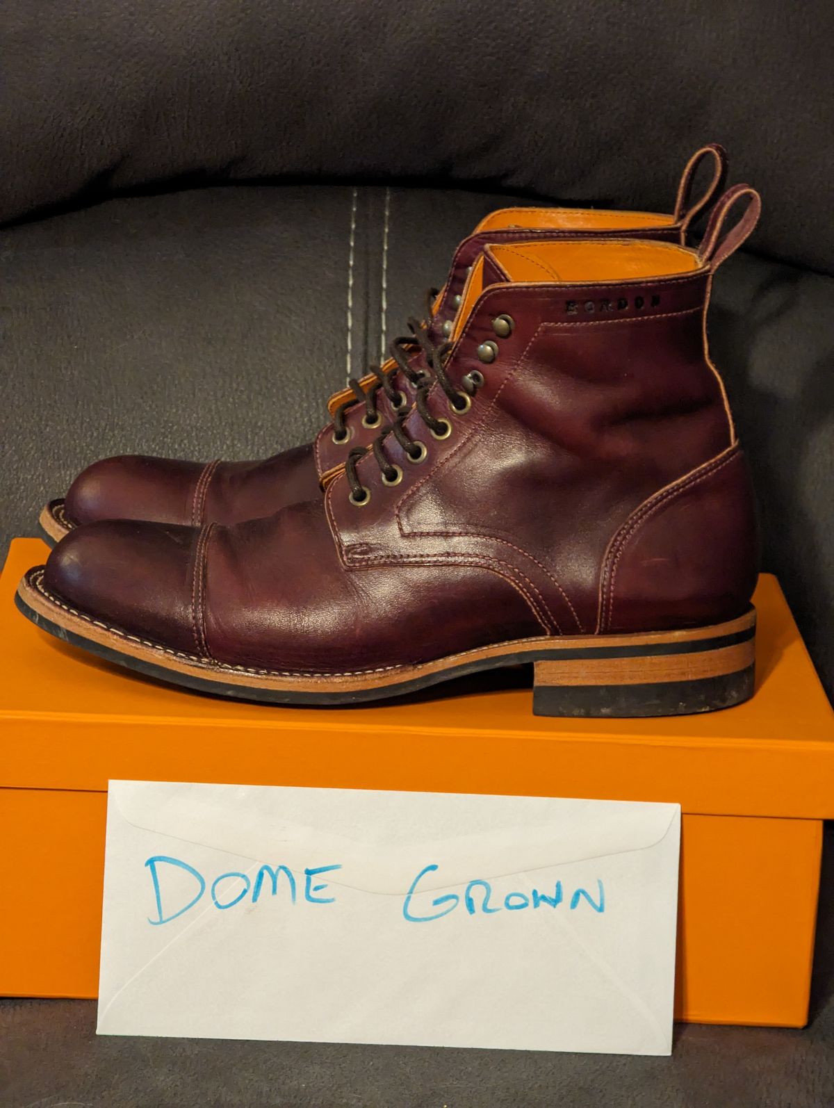 Photo by weltventurer on November 3, 2023 of the Bordon Tukano Boots in Wickett & Craig Burgundy Oiled Latigo.