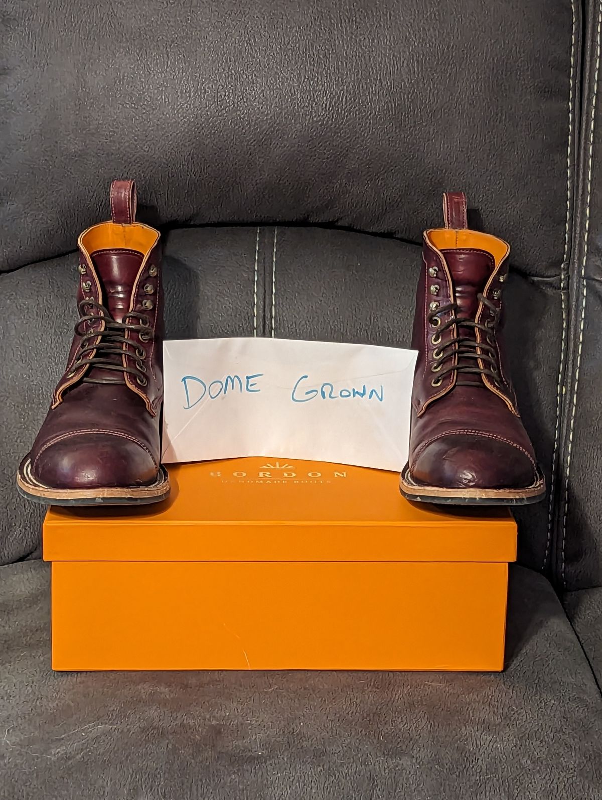 Photo by weltventurer on November 3, 2023 of the Bordon Tukano Boots in Wickett & Craig Burgundy Oiled Latigo.