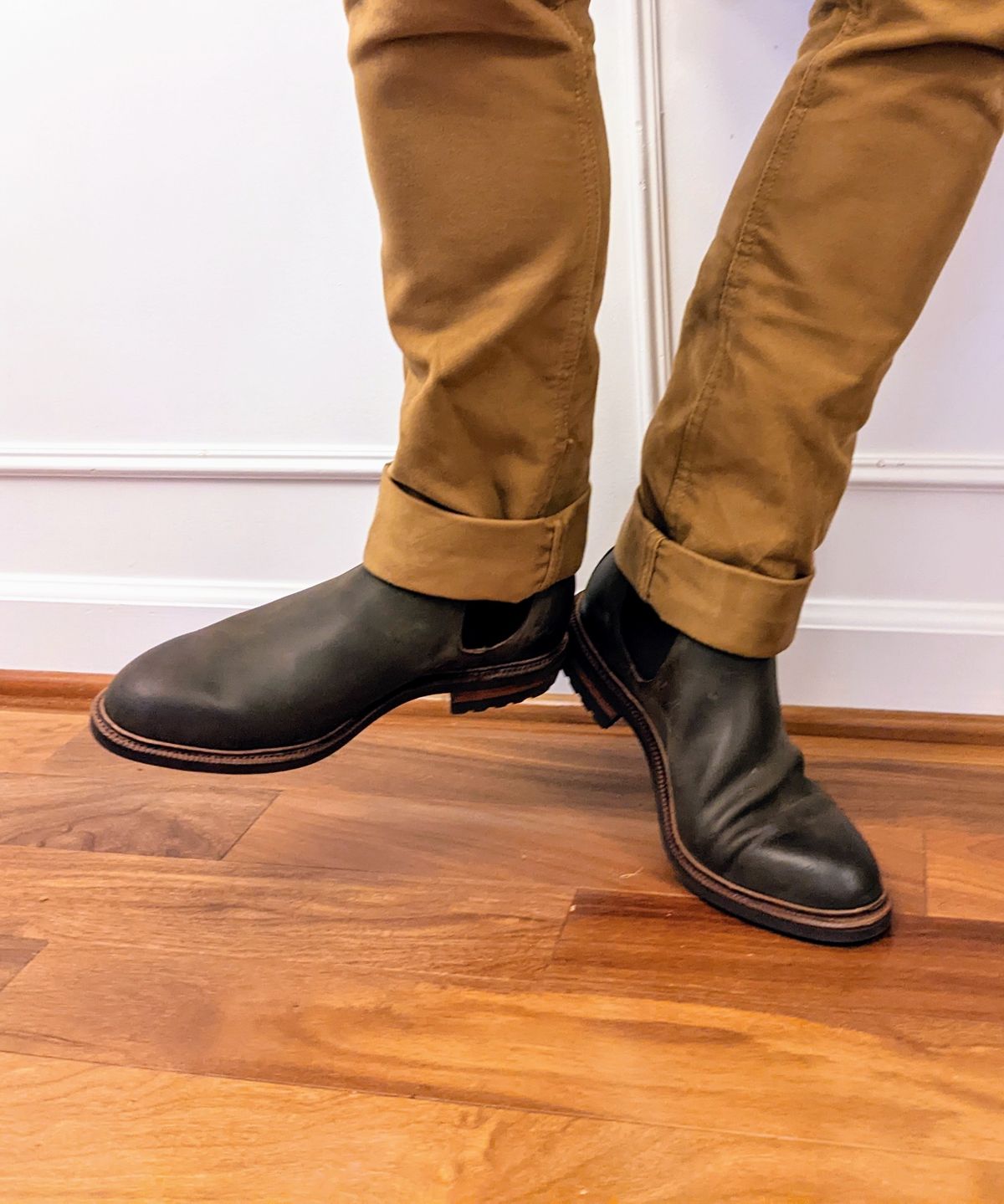 Photo by ganelo on October 1, 2022 of the Meermin Chelsea Boot in Caper Green Waxy Shell Cordovan.