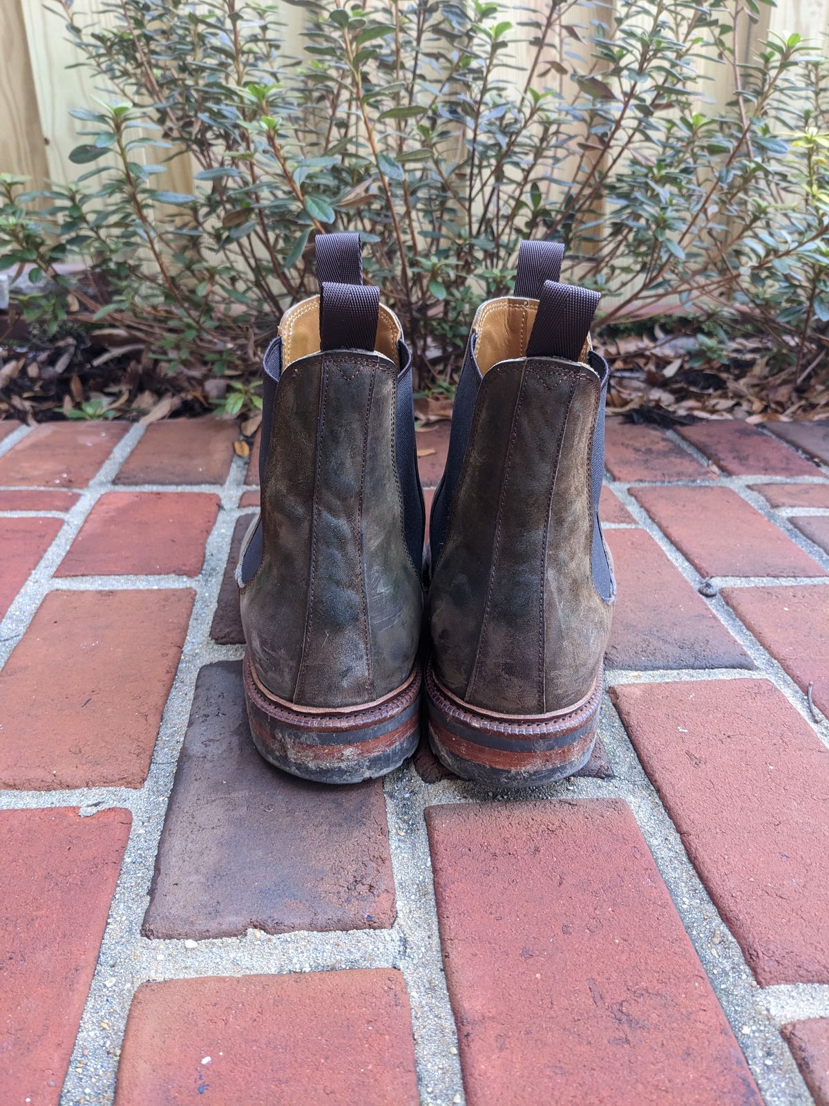 Photo by ganelo on January 1, 2023 of the Meermin Chelsea Boot in Caper Green Waxy Shell Cordovan.