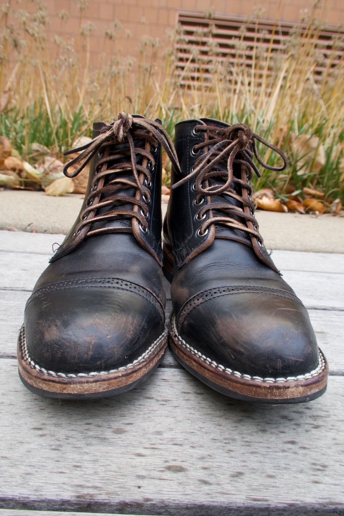 Photo by nootboot on December 4, 2022 of the Viberg Service Boot BCT in Maryam Black Teacore Horsebutt.