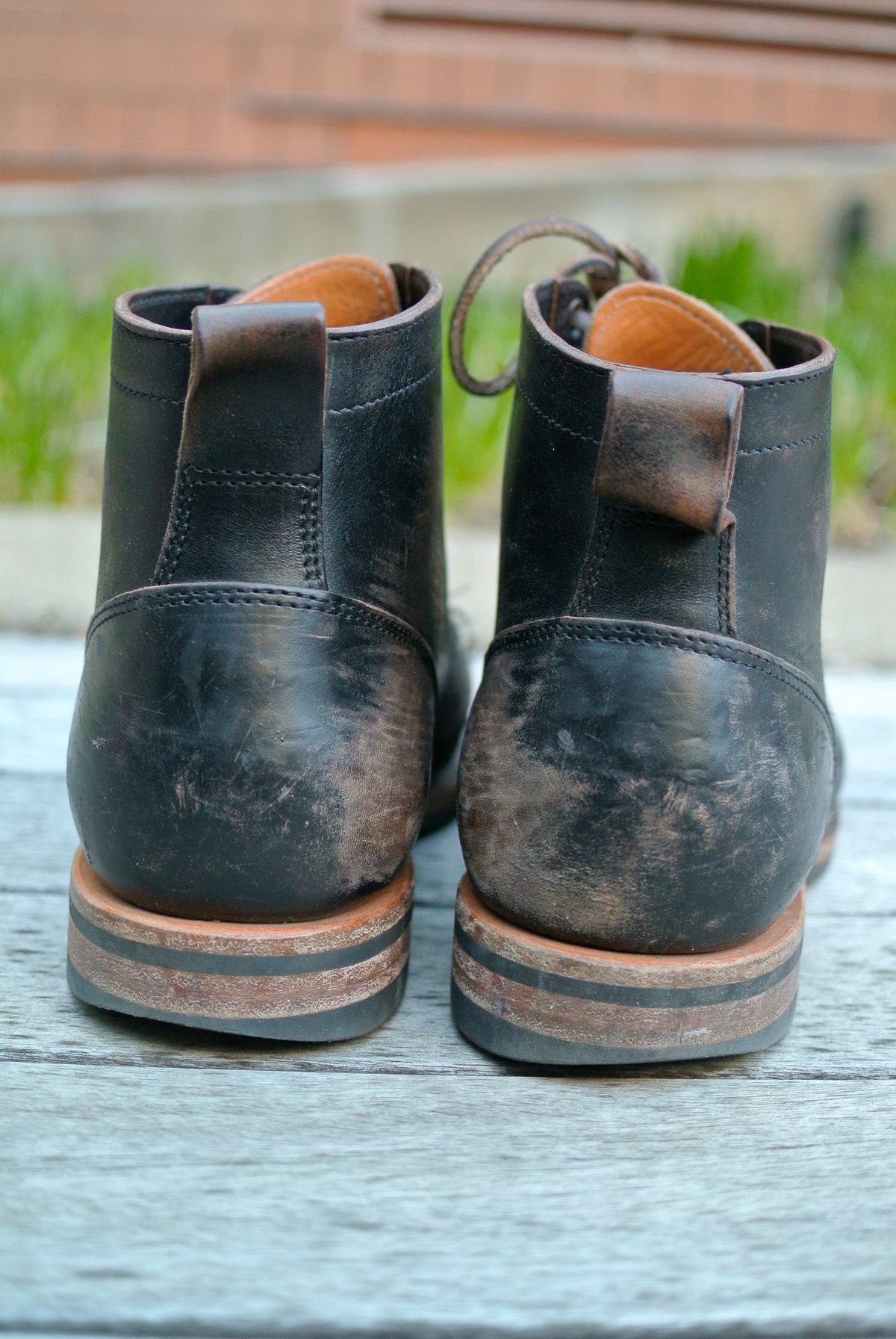Photo by nootboot on March 4, 2023 of the Viberg Service Boot BCT in Maryam Black Teacore Horsebutt.