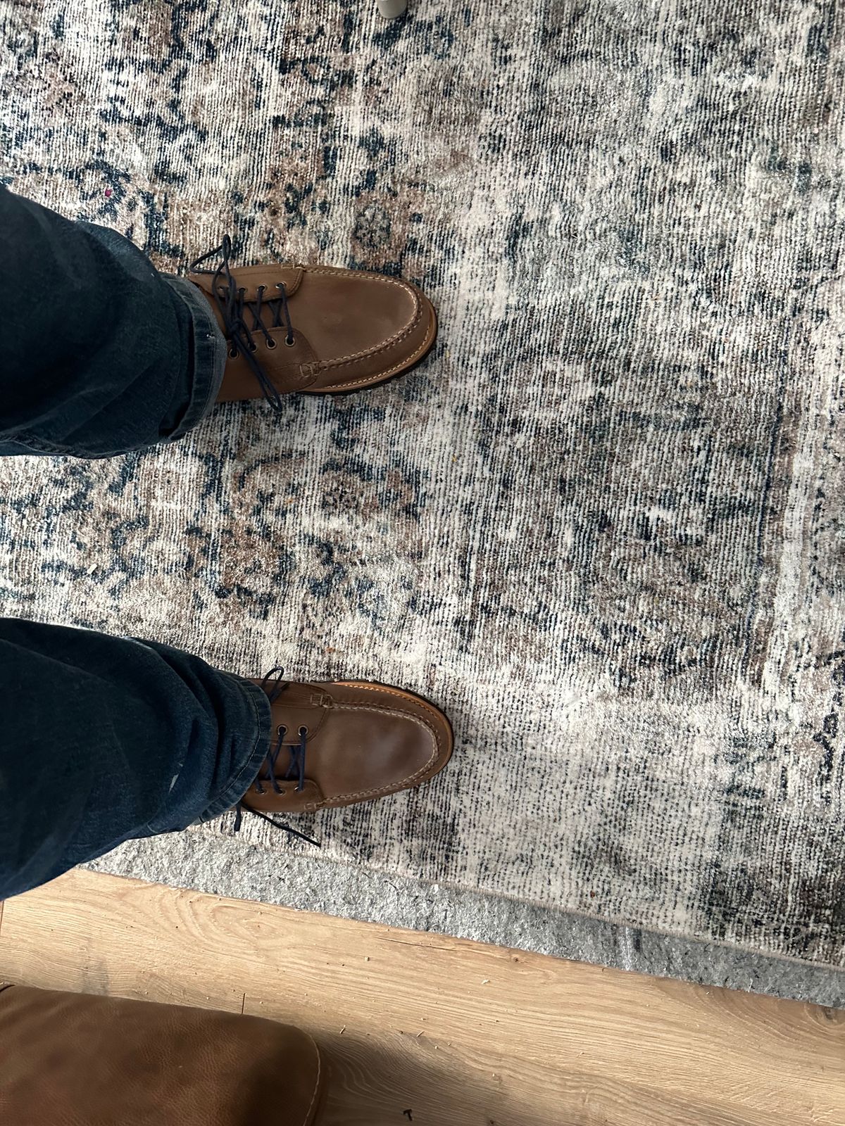 Photo by edtompkins on October 9, 2023 of the Rancourt & Co. Baxter Ranger Moc in Horween Natural Chromexcel.