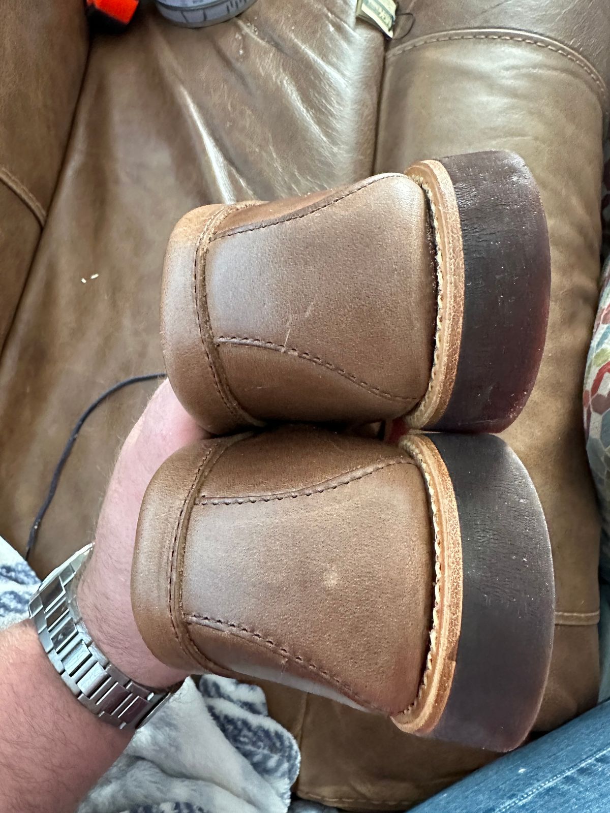 Photo by edtompkins on October 9, 2023 of the Rancourt & Co. Baxter Ranger Moc in Horween Natural Chromexcel.