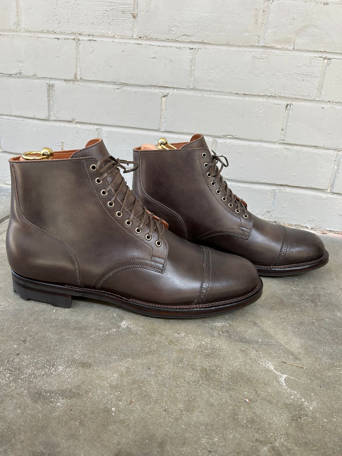 Photo by knucklegame on October 1, 2023 of the Viberg Service Boot in Maryam T. Moro Horsebutt.