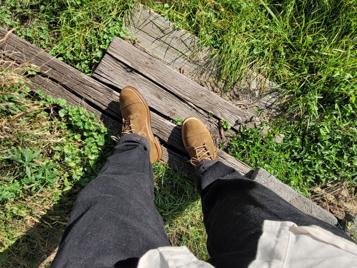 Photo by ct358545 on October 1, 2023 of the Truman Service Boot in Tasman Leather Group Coyote Roughout.