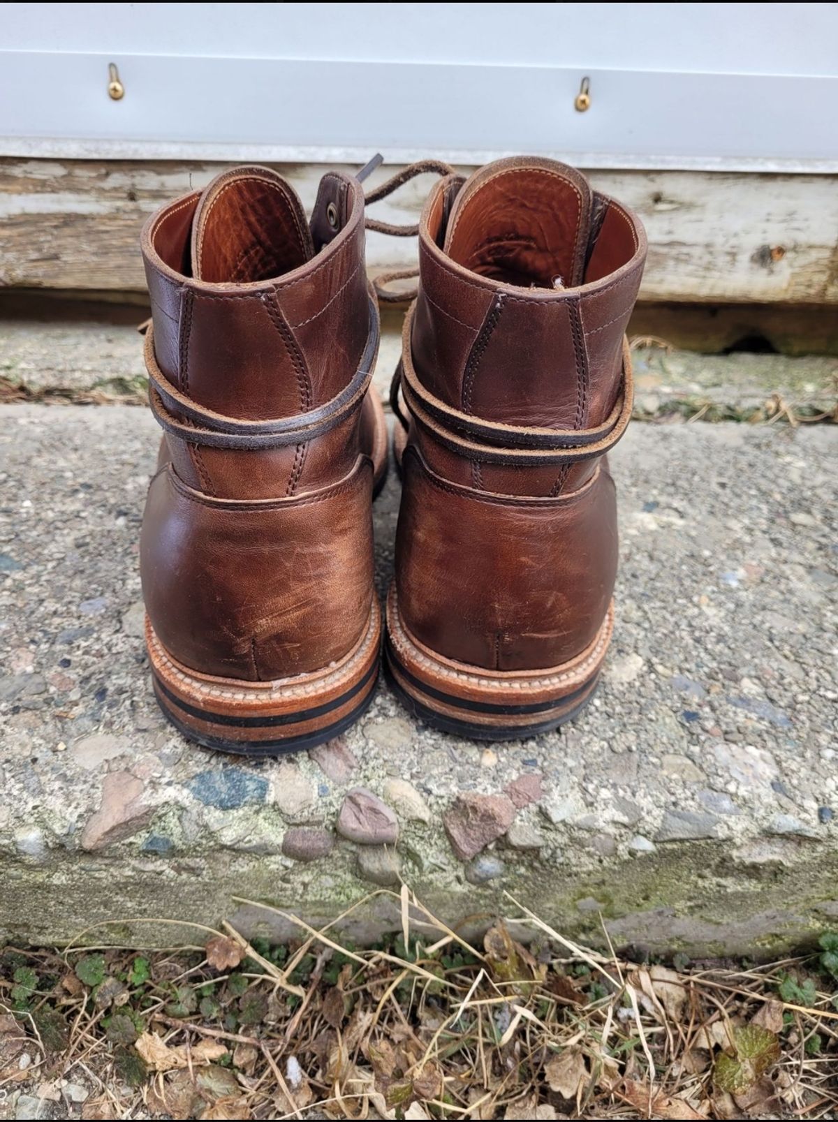 Photo by ct358545 on January 1, 2022 of the Grant Stone Diesel Boot in Horween Crimson Chromexcel.