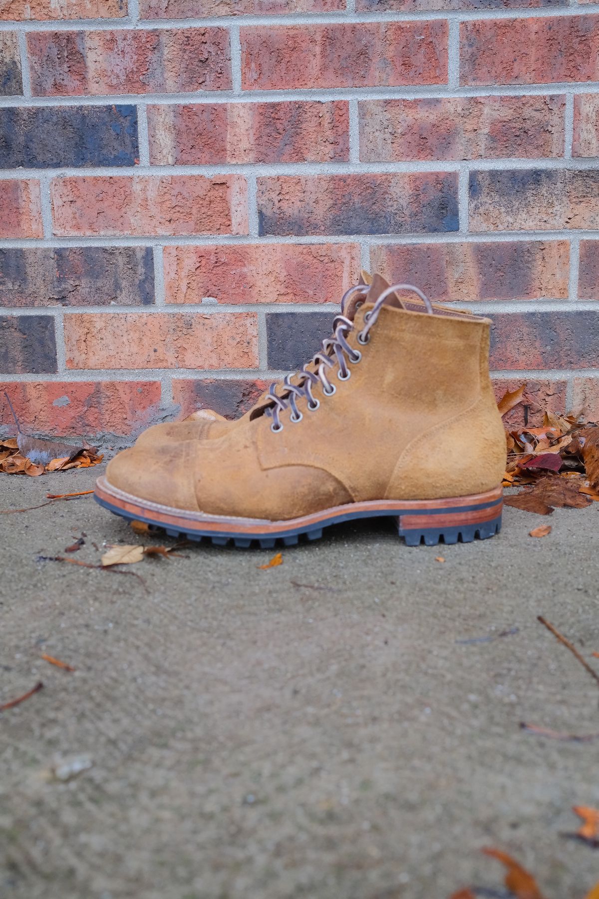 Photo by danadd94 on November 6, 2024 of the Viberg Service Boot in Horween Wheat Predator Roughout.