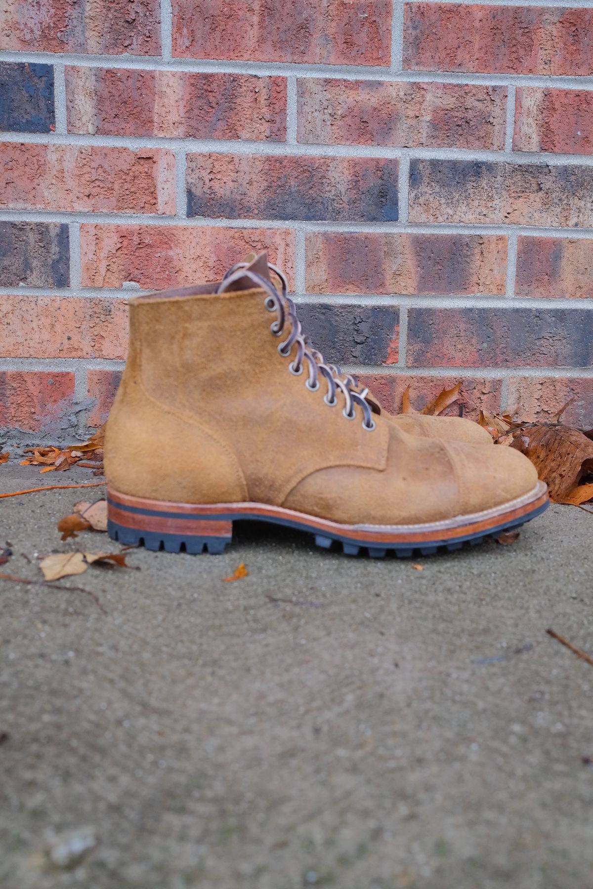 Photo by danadd94 on November 6, 2024 of the Viberg Service Boot in Horween Wheat Predator Roughout.