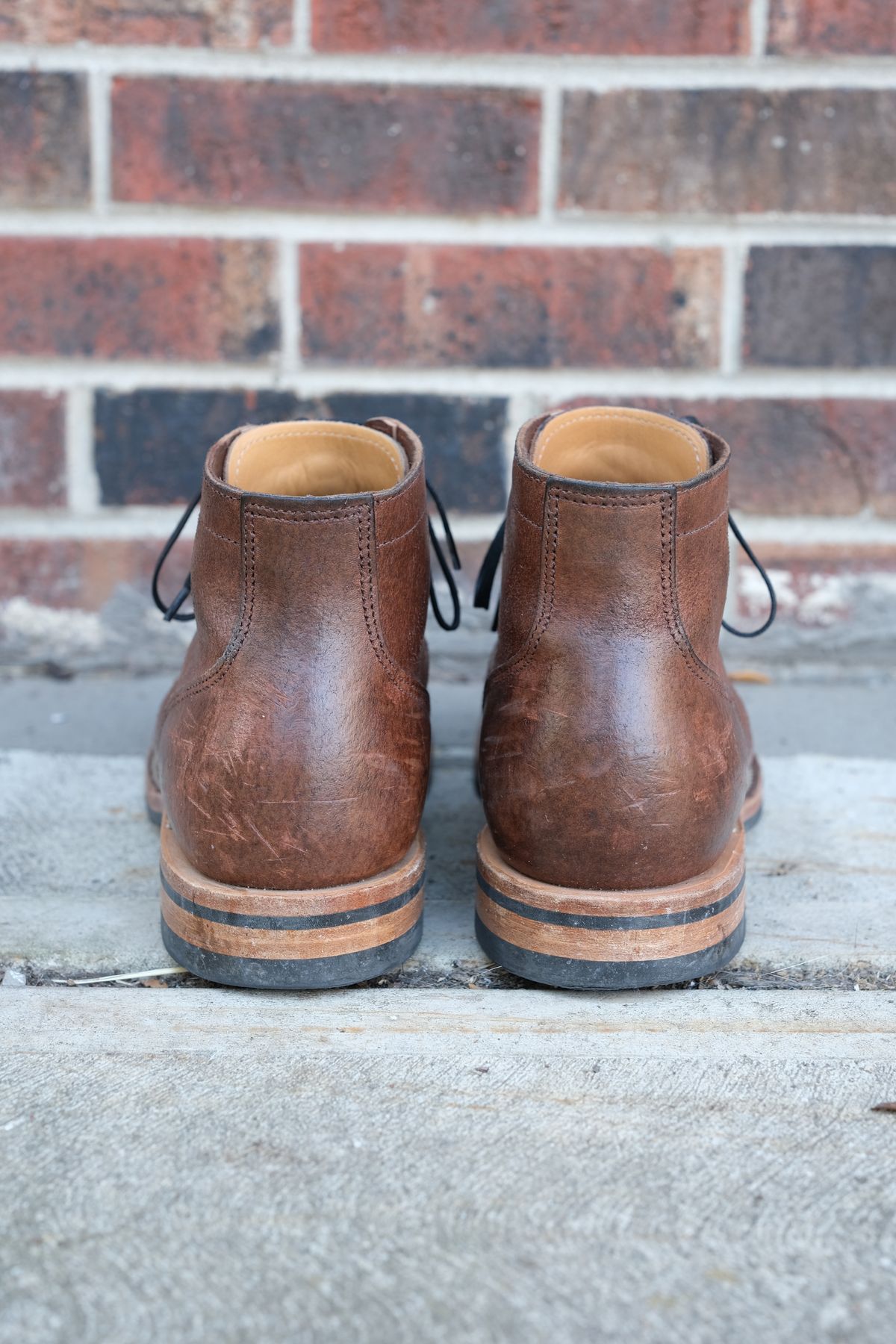 Photo by danadd94 on November 1, 2022 of the Viberg Service Boot in Horween Brown Waxed Flesh.