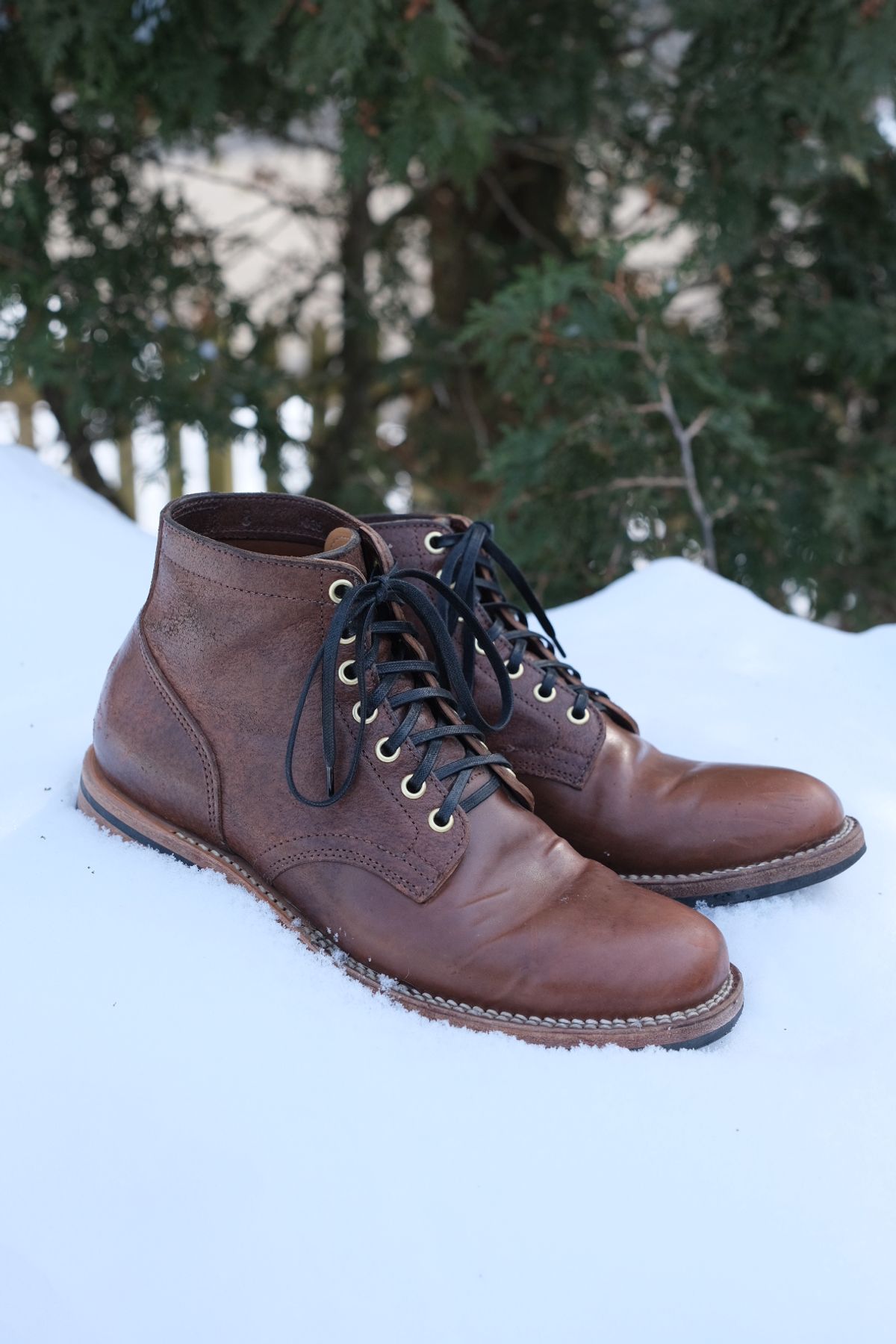 Photo by danadd94 on February 4, 2023 of the Viberg Service Boot in Horween Brown Waxed Flesh.
