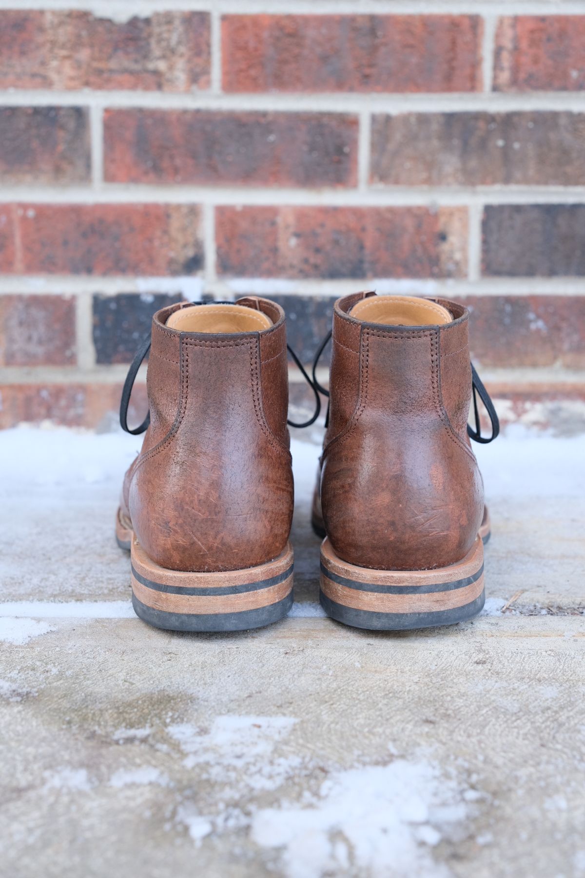 Photo by danadd94 on February 4, 2023 of the Viberg Service Boot in Horween Brown Waxed Flesh.