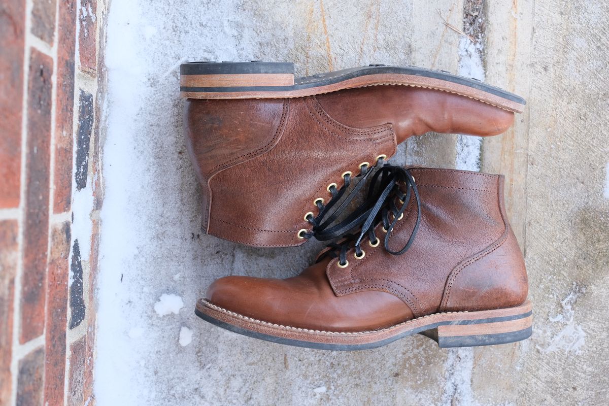 Photo by danadd94 on February 4, 2023 of the Viberg Service Boot in Horween Brown Waxed Flesh.