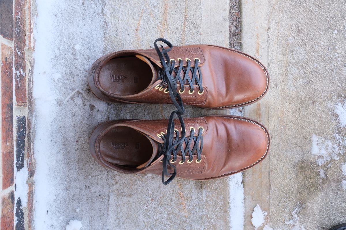 Photo by danadd94 on February 4, 2023 of the Viberg Service Boot in Horween Brown Waxed Flesh.
