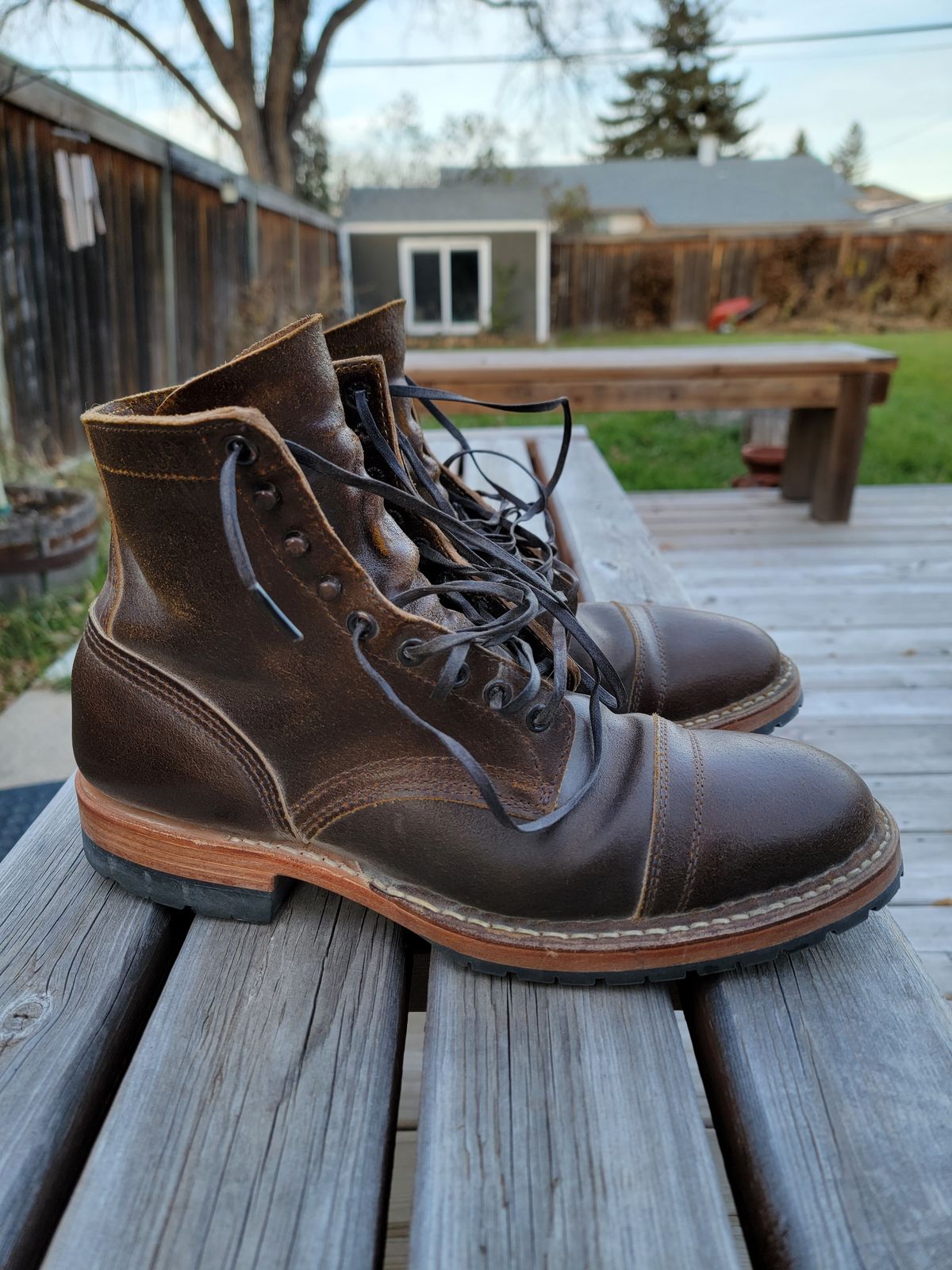 Photo by Hefe97 on November 5, 2022 of the White's MP-M1TC in Horween Cinnamon Waxed Flesh.