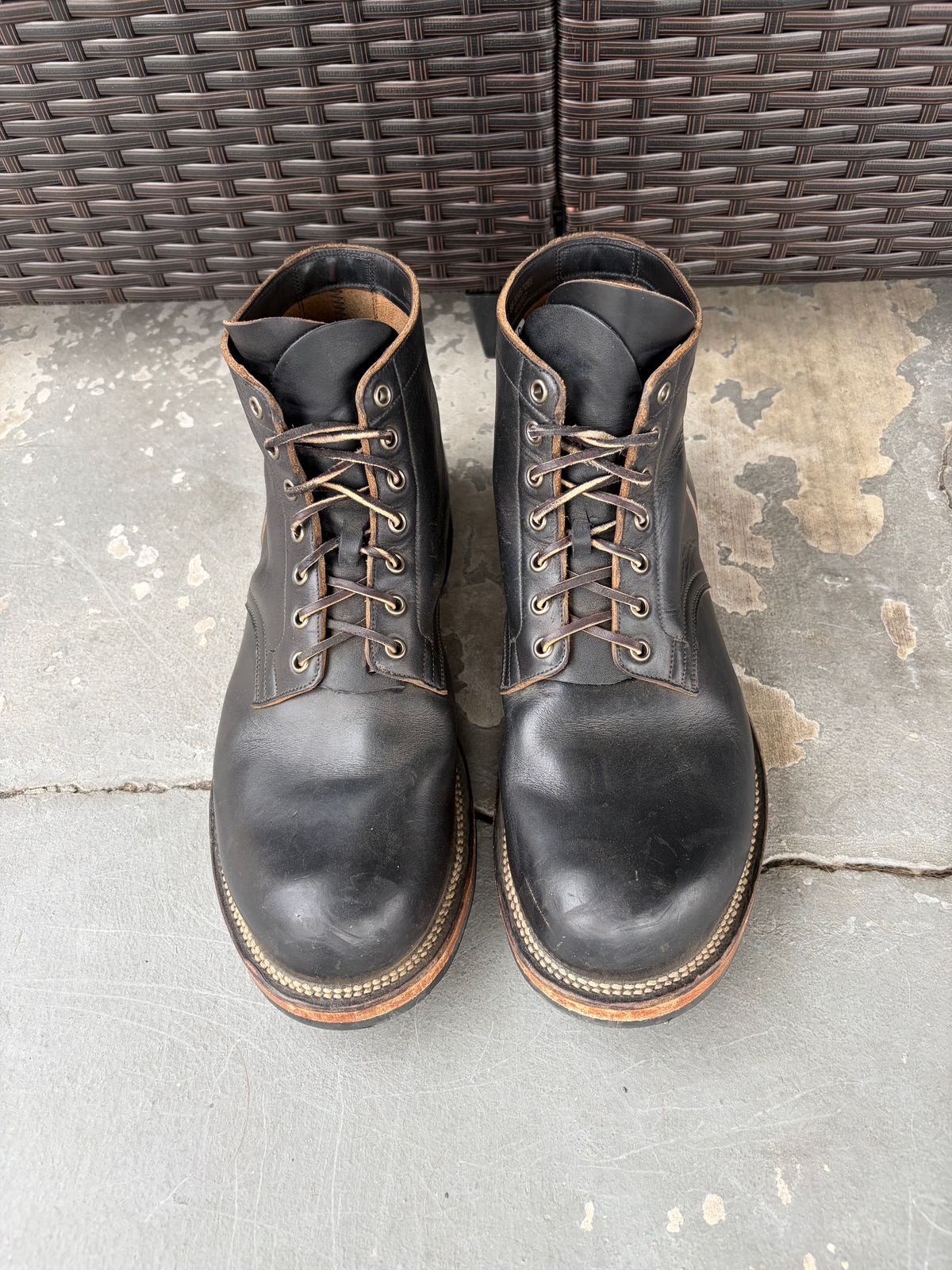 Photo by kenmar1010 on November 1, 2025 of the Viberg Service Boot in Horween Black Chromexcel.