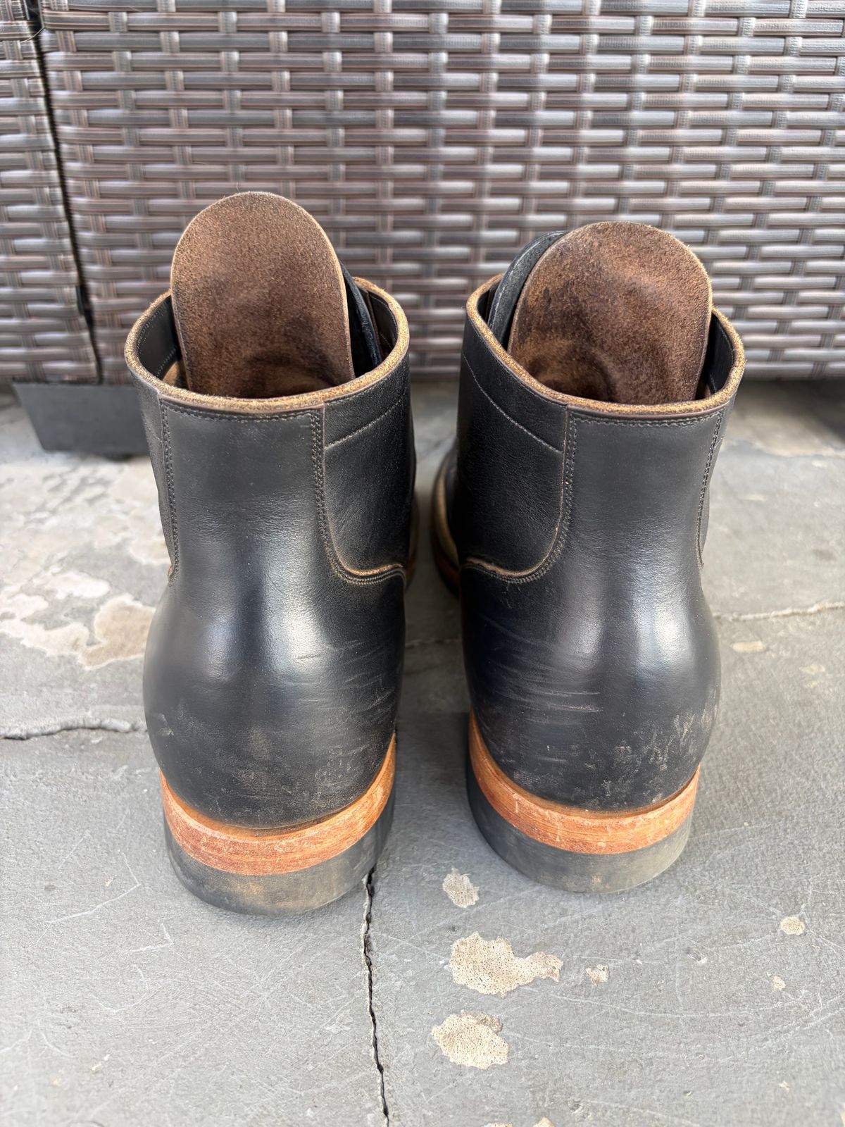 Photo by kenmar1010 on December 3, 2025 of the Viberg Service Boot in Horween Black Chromexcel.
