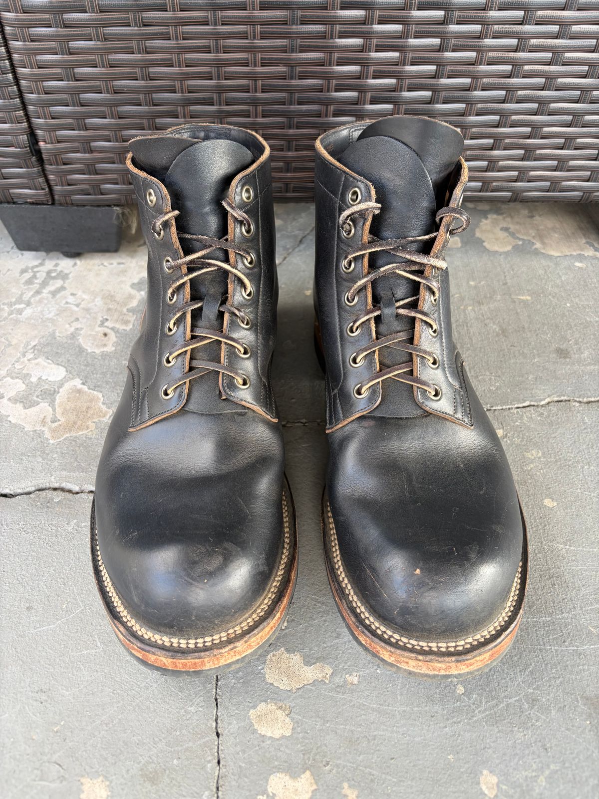 Photo by kenmar1010 on December 3, 2025 of the Viberg Service Boot in Horween Black Chromexcel.