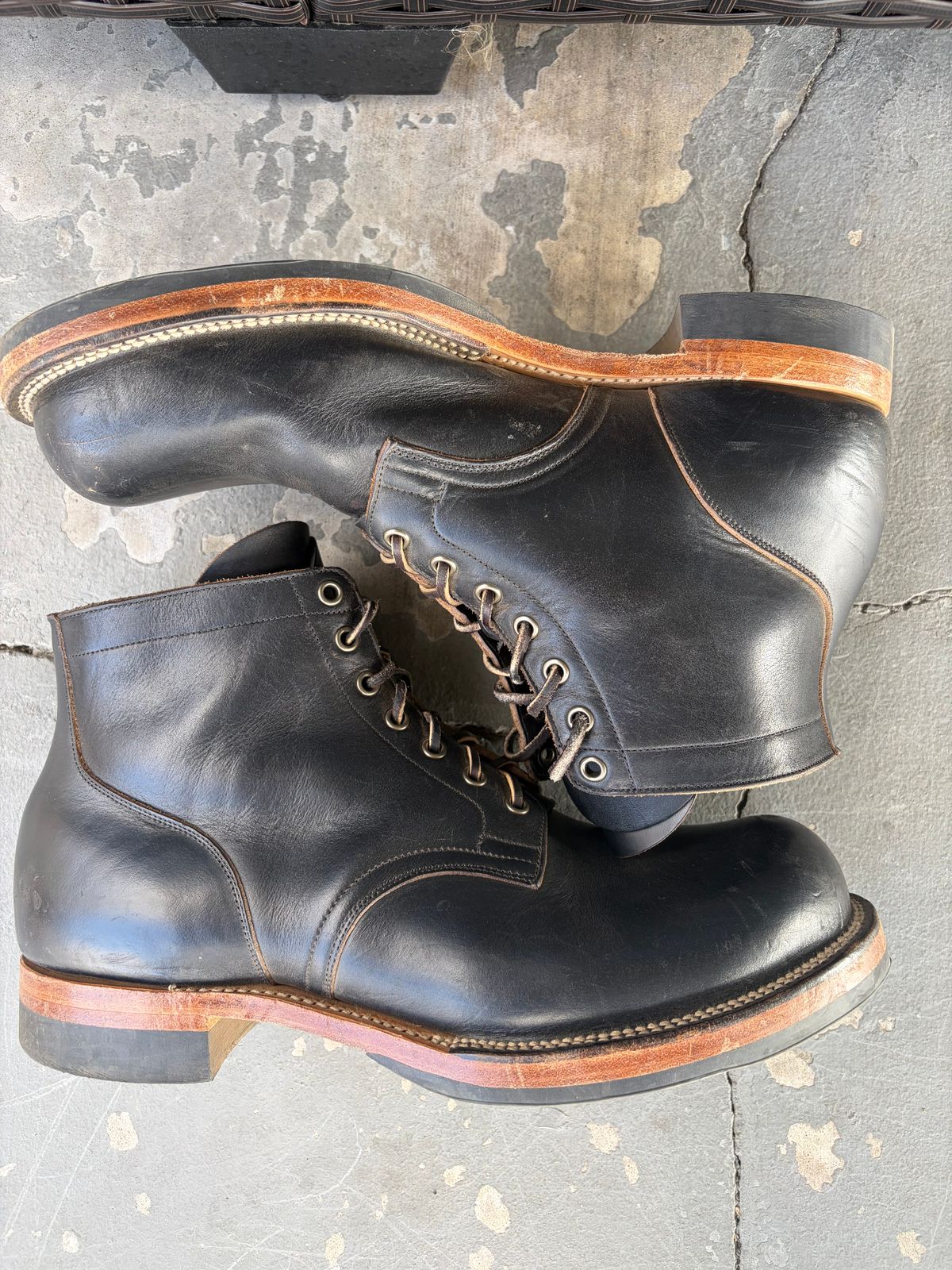 Photo by kenmar1010 on December 3, 2025 of the Viberg Service Boot in Horween Black Chromexcel.