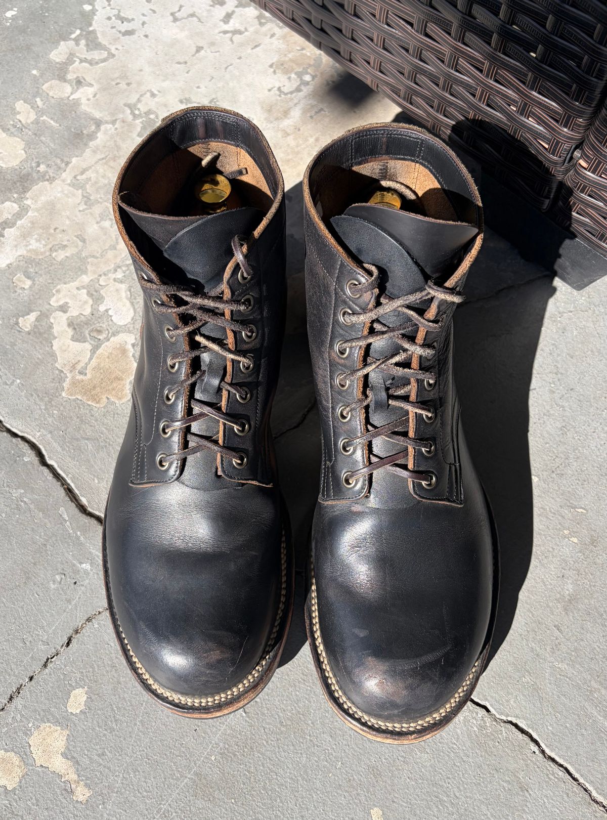 Photo by kenmar1010 on April 1, 2026 of the Viberg Service Boot in Horween Black Chromexcel.