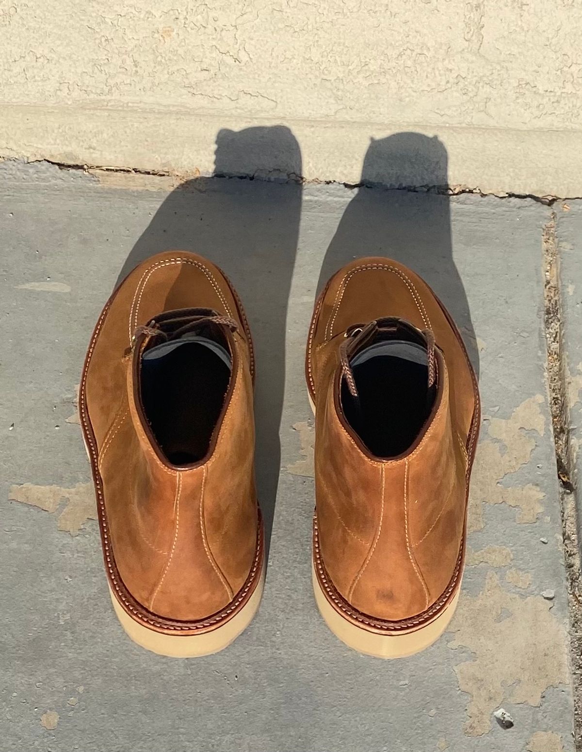 Photo by kenmar1010 on October 2, 2024 of the Alden Indy Boot in Smooth Tan Chamois.
