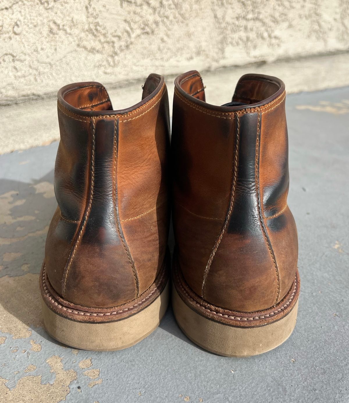 Photo by kenmar1010 on March 4, 2025 of the Alden Indy Boot in Smooth Tan Chamois.