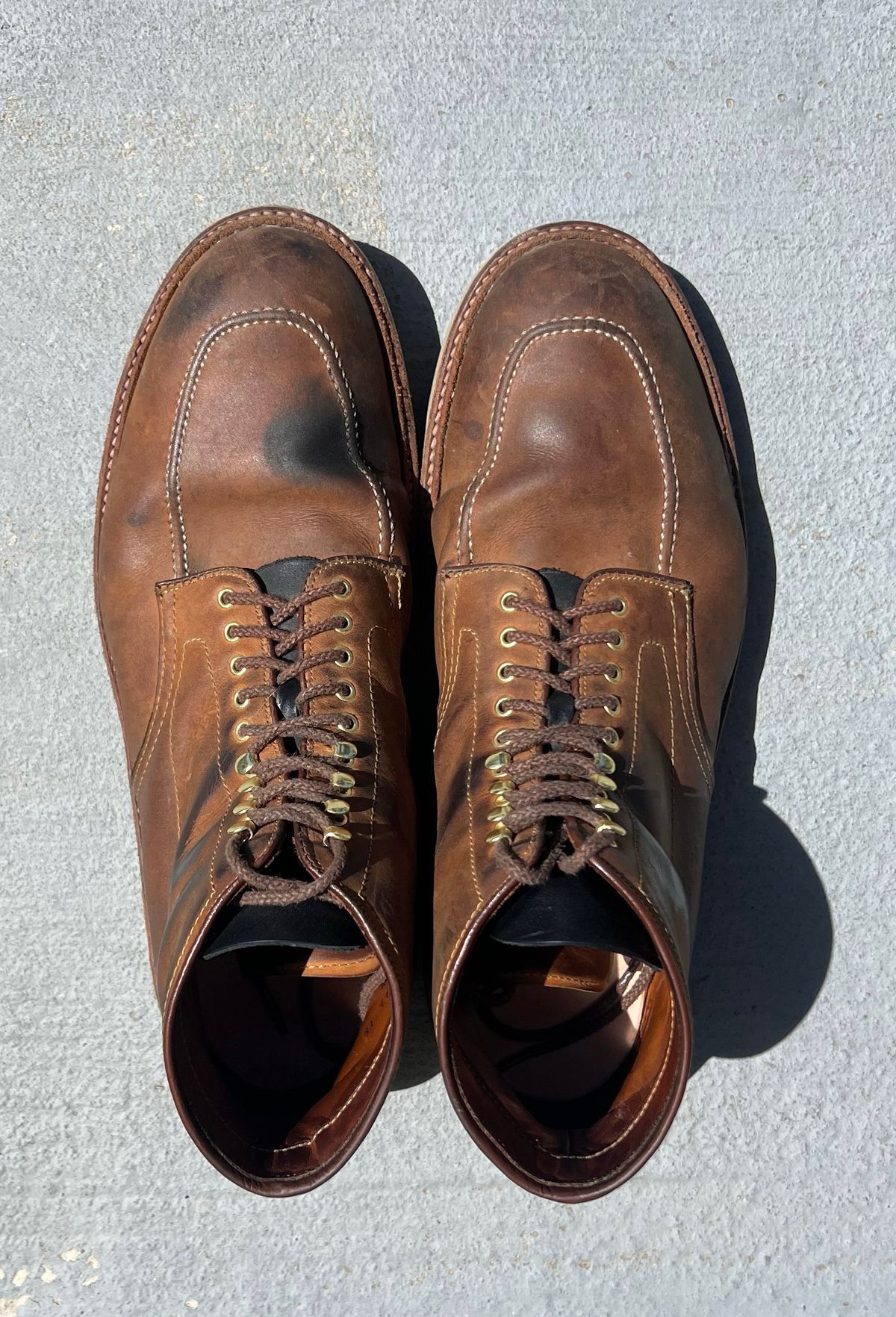 Photo by kenmar1010 on April 4, 2025 of the Alden Indy Boot in Smooth Tan Chamois.