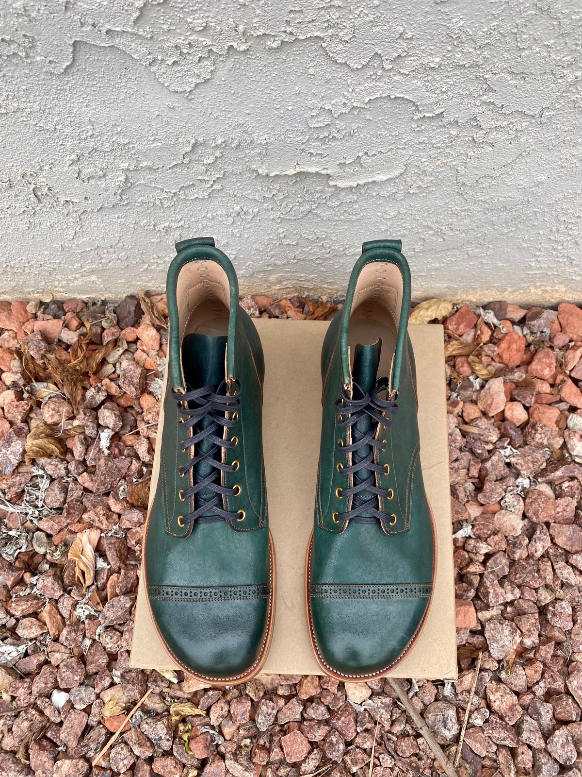 Photo by kenmar1010 on October 1, 2022 of the Iron Boots 5515 in Maryam Jungle Green Horsebutt.