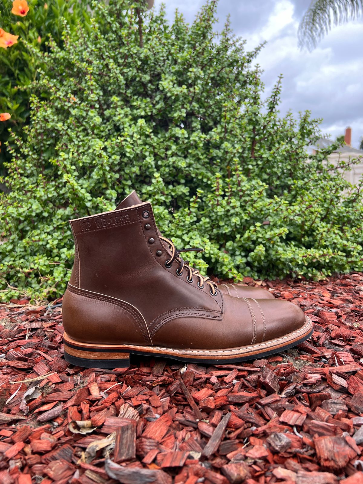 Photo by kenmar1010 on October 1, 2023 of the White's MP-Sherman Toe Cap in Horween British Tan Chromexcel.