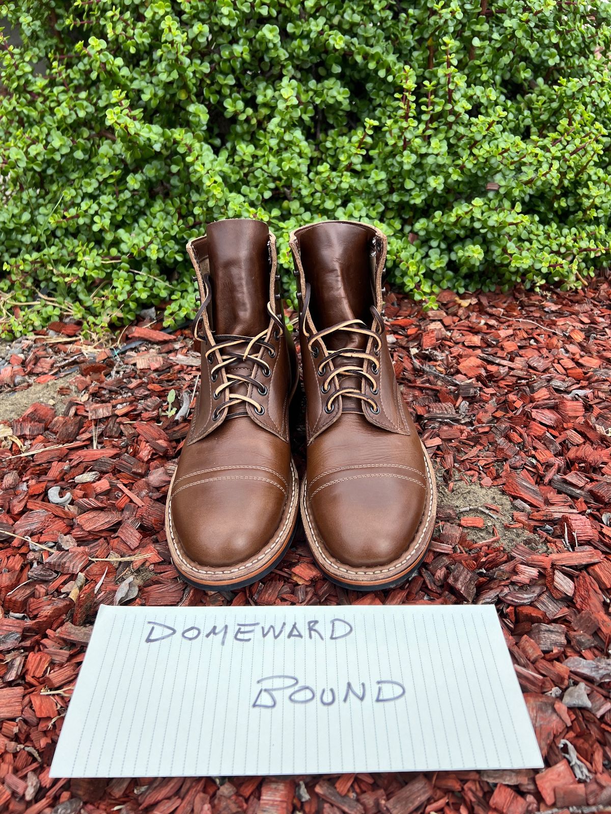 Photo by kenmar1010 on October 1, 2023 of the White's MP-Sherman Toe Cap in Horween British Tan Chromexcel.