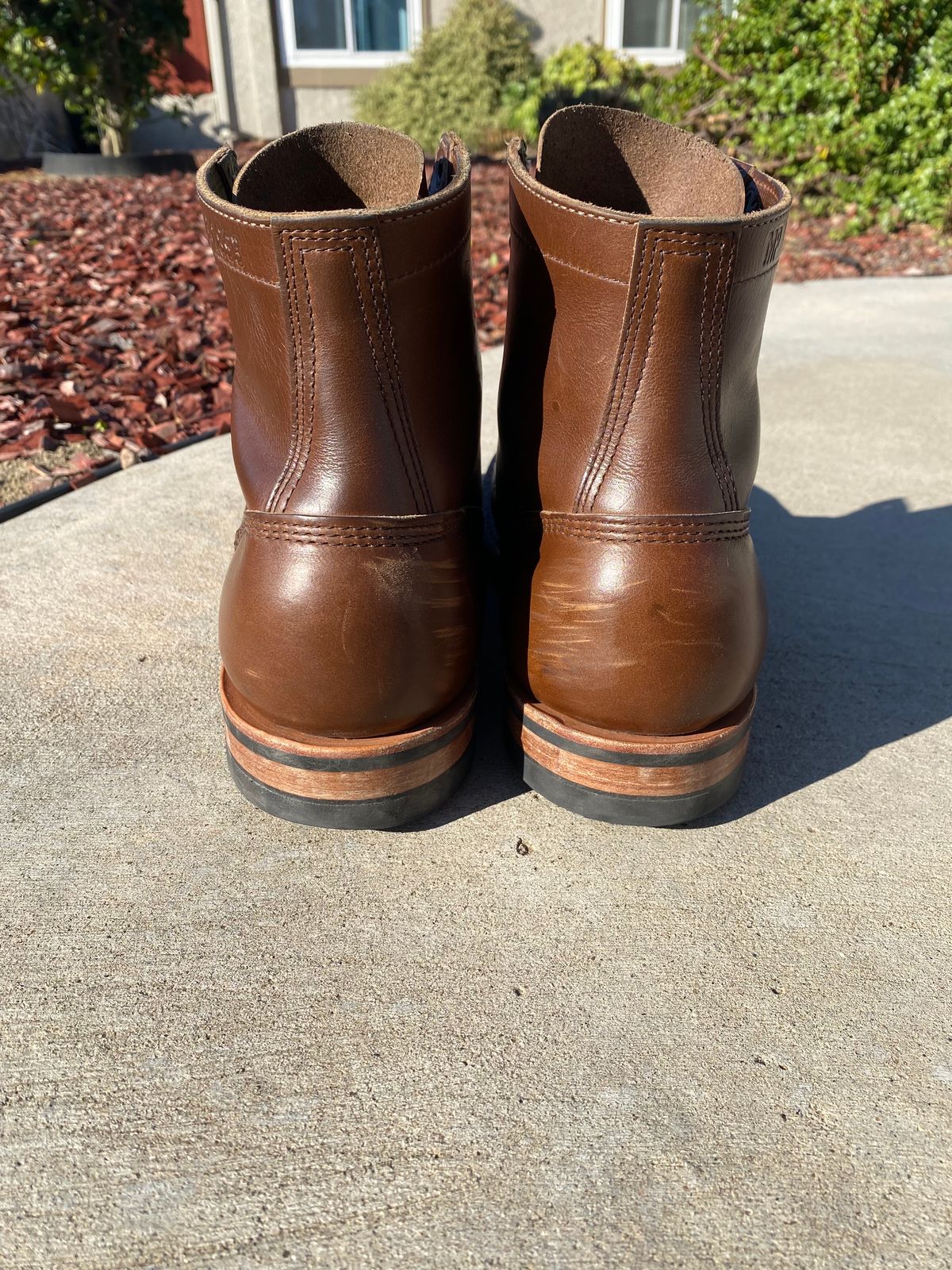 Photo by kenmar1010 on November 5, 2023 of the White's MP-Sherman Toe Cap in Horween British Tan Chromexcel.