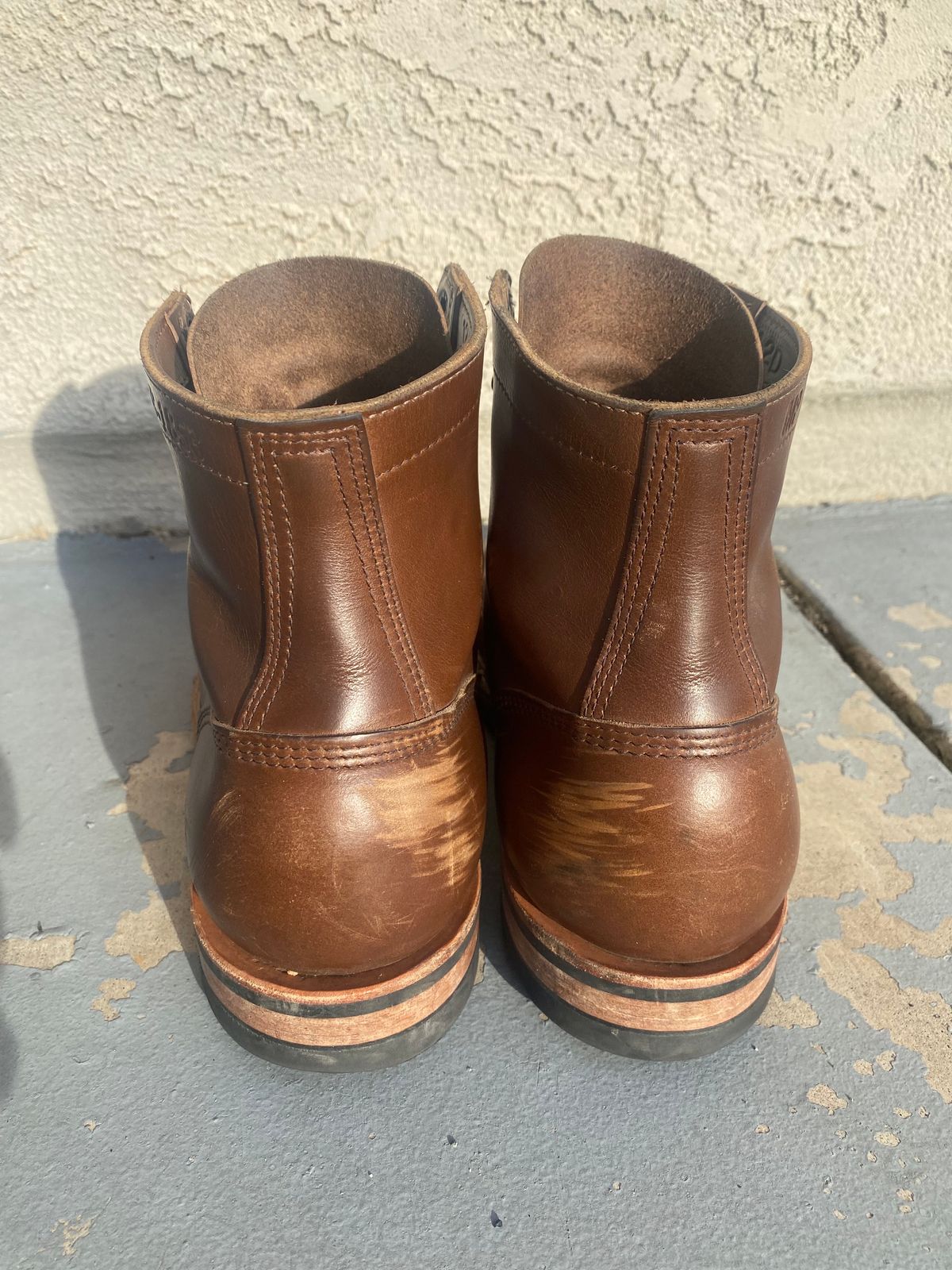 Photo by kenmar1010 on December 4, 2023 of the White's MP-Sherman Toe Cap in Horween British Tan Chromexcel.