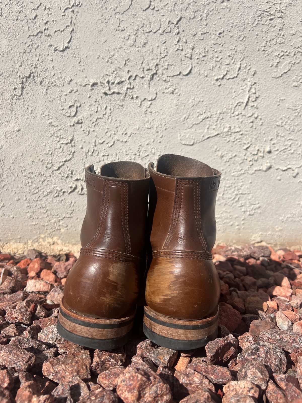 Photo by kenmar1010 on February 4, 2024 of the White's MP-Sherman Toe Cap in Horween British Tan Chromexcel.