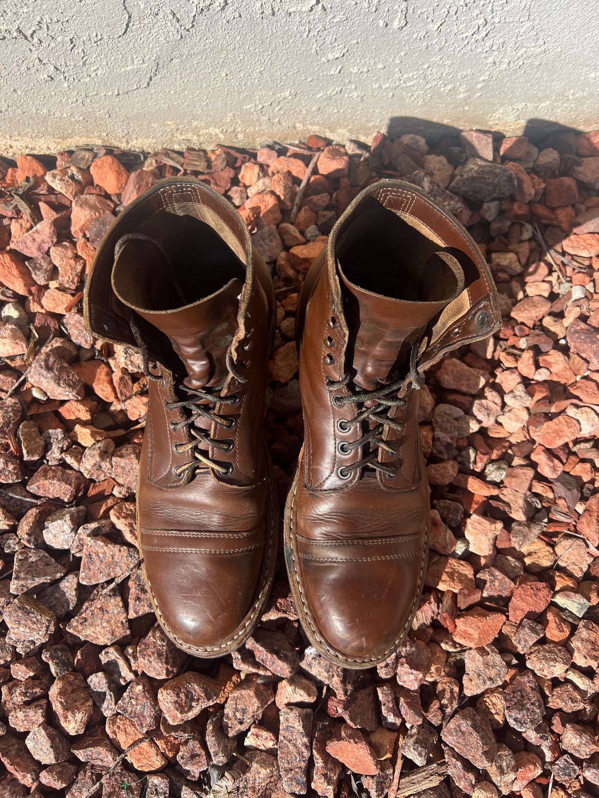 Photo by kenmar1010 on February 4, 2024 of the White's MP-Sherman Toe Cap in Horween British Tan Chromexcel.