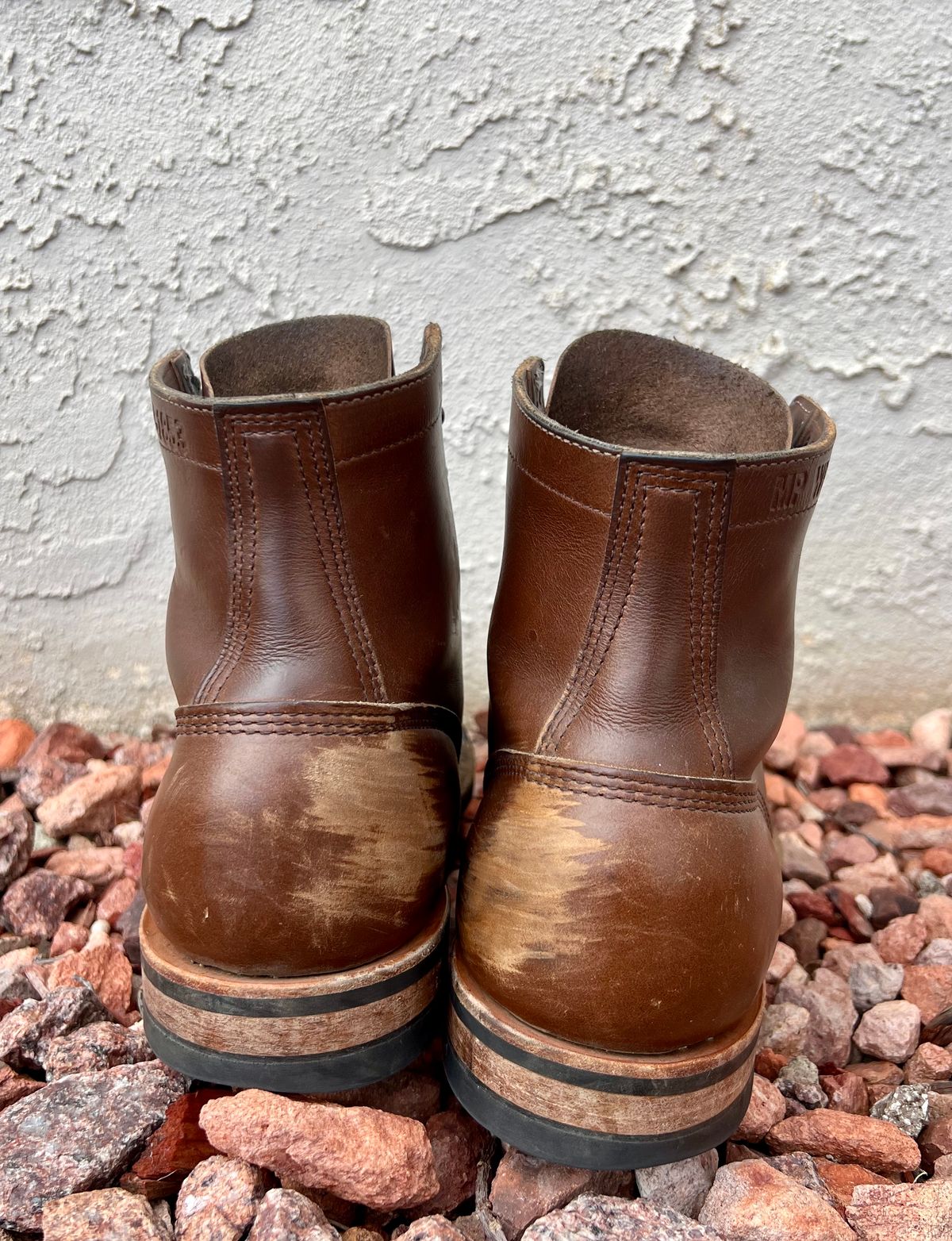 Photo by kenmar1010 on April 5, 2024 of the White's MP-Sherman Toe Cap in Horween British Tan Chromexcel.