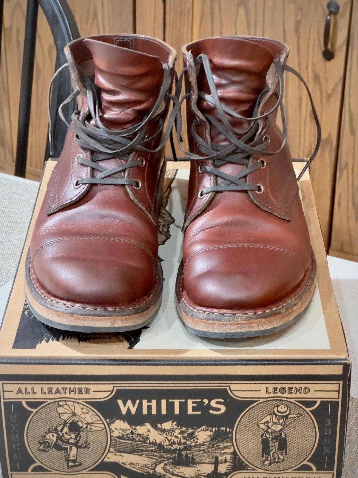 Photo by UglyJoe on November 13, 2023 of the White's Semi-Dress in Wickett & Craig Tan Oiled Latigo.