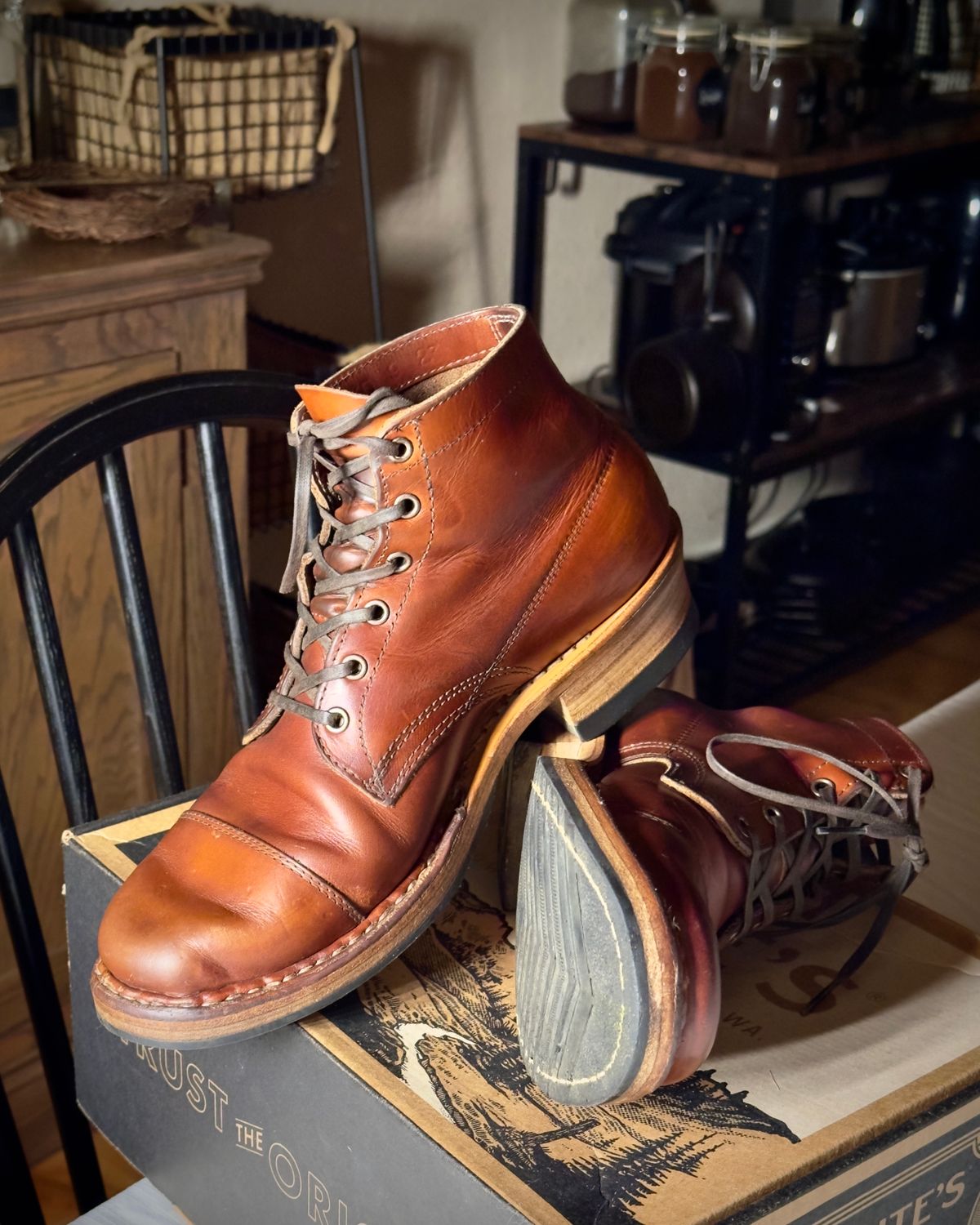 Photo by UglyJoe on March 22, 2024 of the White's Semi-Dress in Wickett & Craig Tan Oiled Latigo.