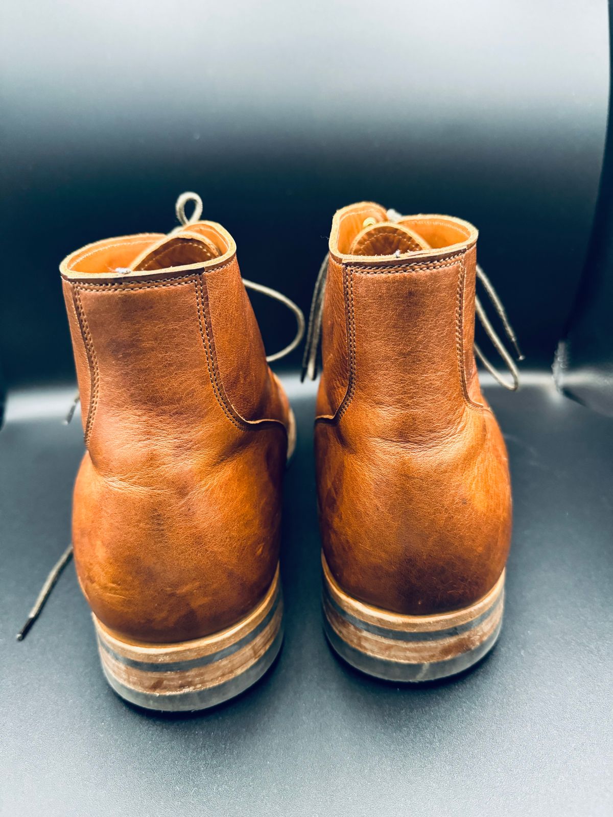 Photo by StrikeDeuce on November 5, 2023 of the Viberg Service Boot BCT in C.F. Stead Whisky Regency Calf.