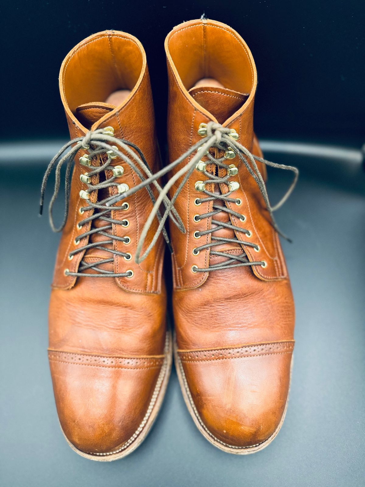 Photo by StrikeDeuce on November 5, 2023 of the Viberg Service Boot BCT in C.F. Stead Whisky Regency Calf.