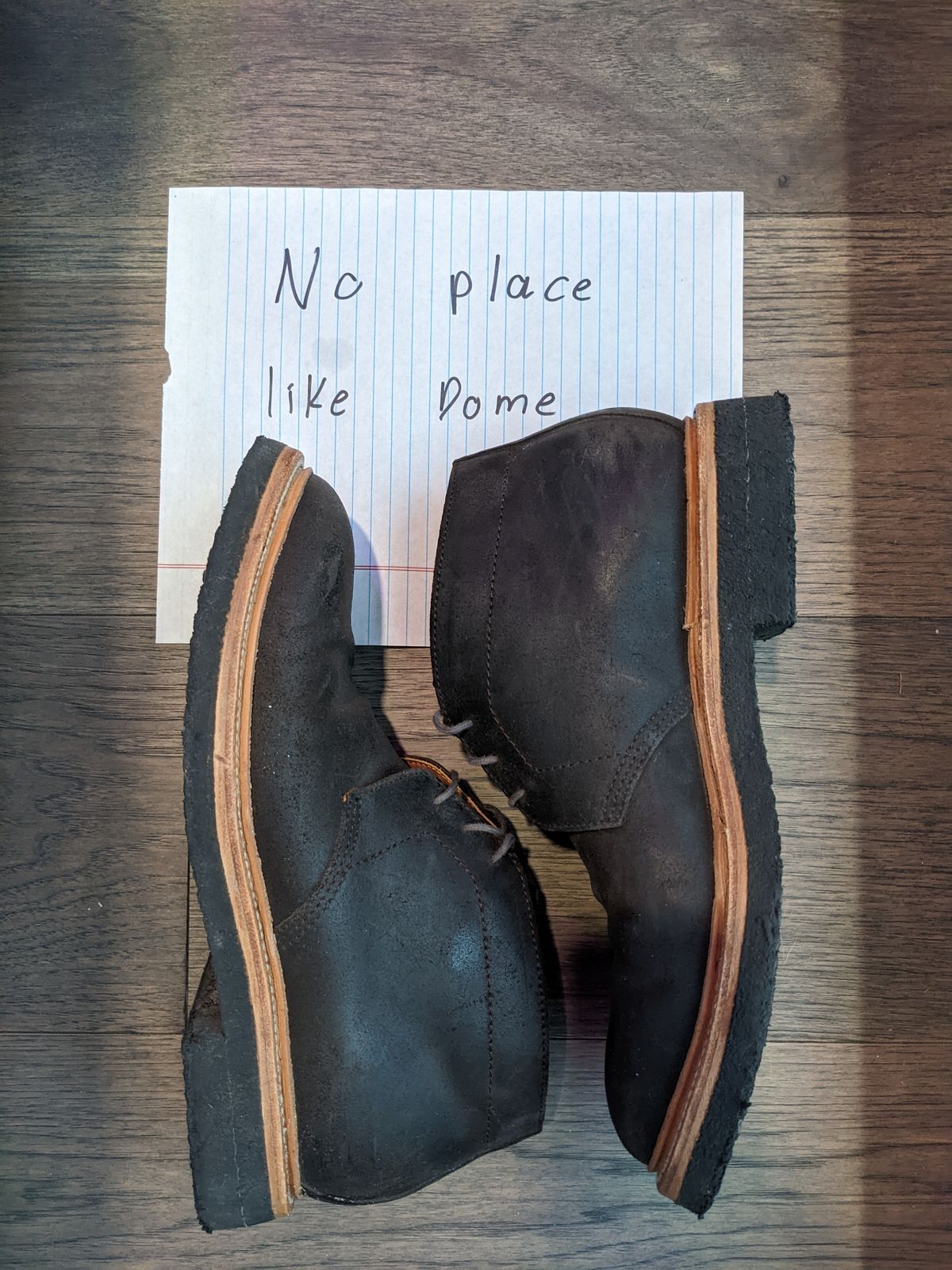 Photo by trickyspaniard on November 4, 2022 of the Grant Stone Chukka in C.F. Stead Earth Waxy Commander Suede.