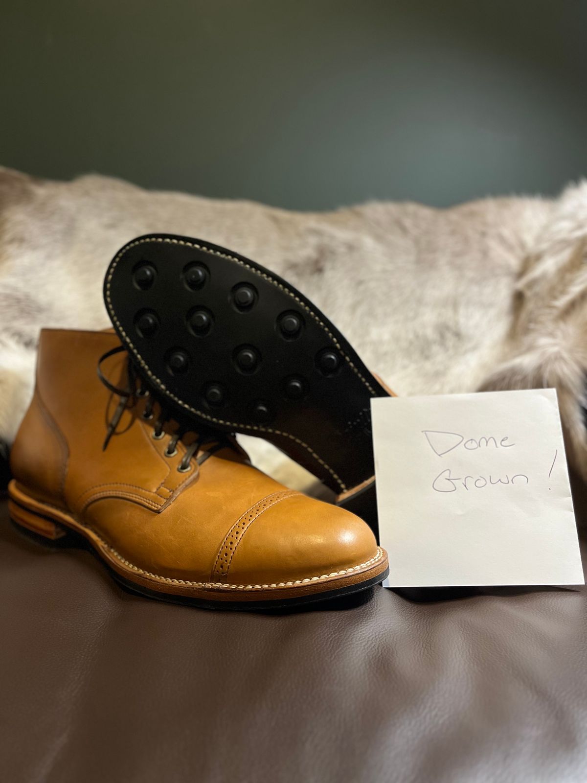 Photo by brogued on November 1, 2023 of the Viberg Service Boot BCT in Horween Bourbon Workshoe Butt.