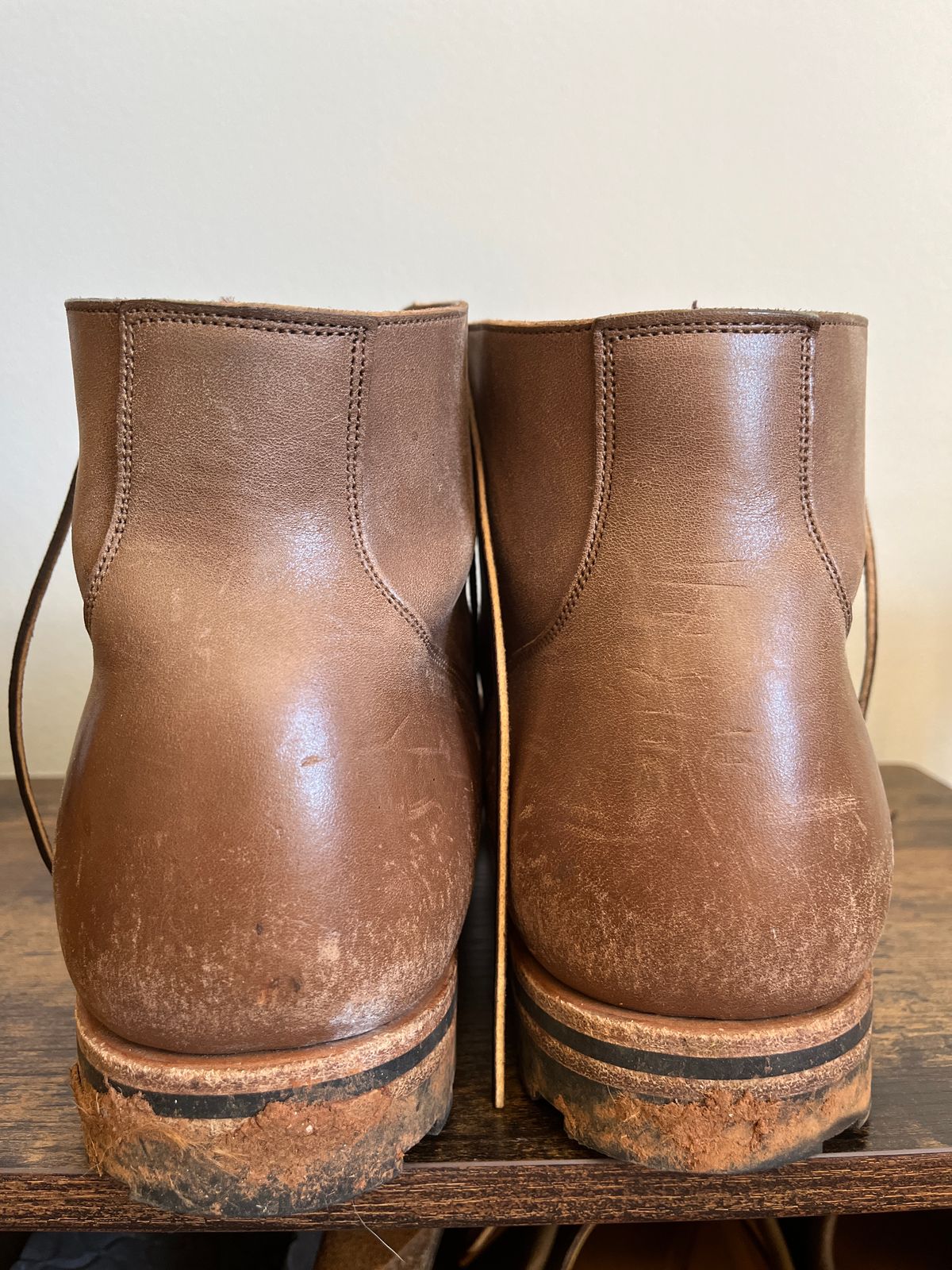 Photo by brogued on February 28, 2025 of the Viberg Service Boot in Maryam Taupe TPR Horsebutt.