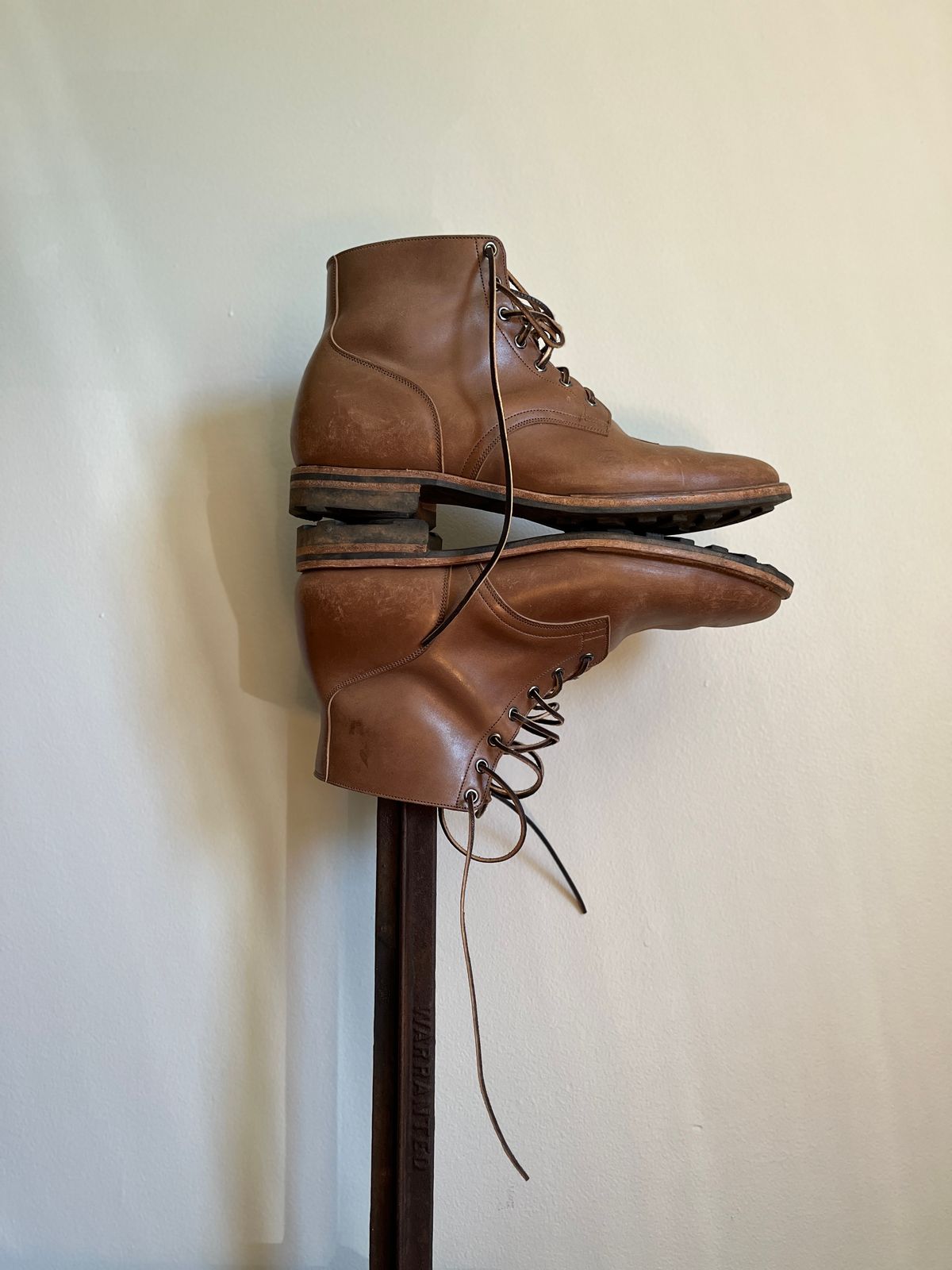 Photo by brogued on April 1, 2025 of the Viberg Service Boot in Maryam Taupe TPR Horsebutt.