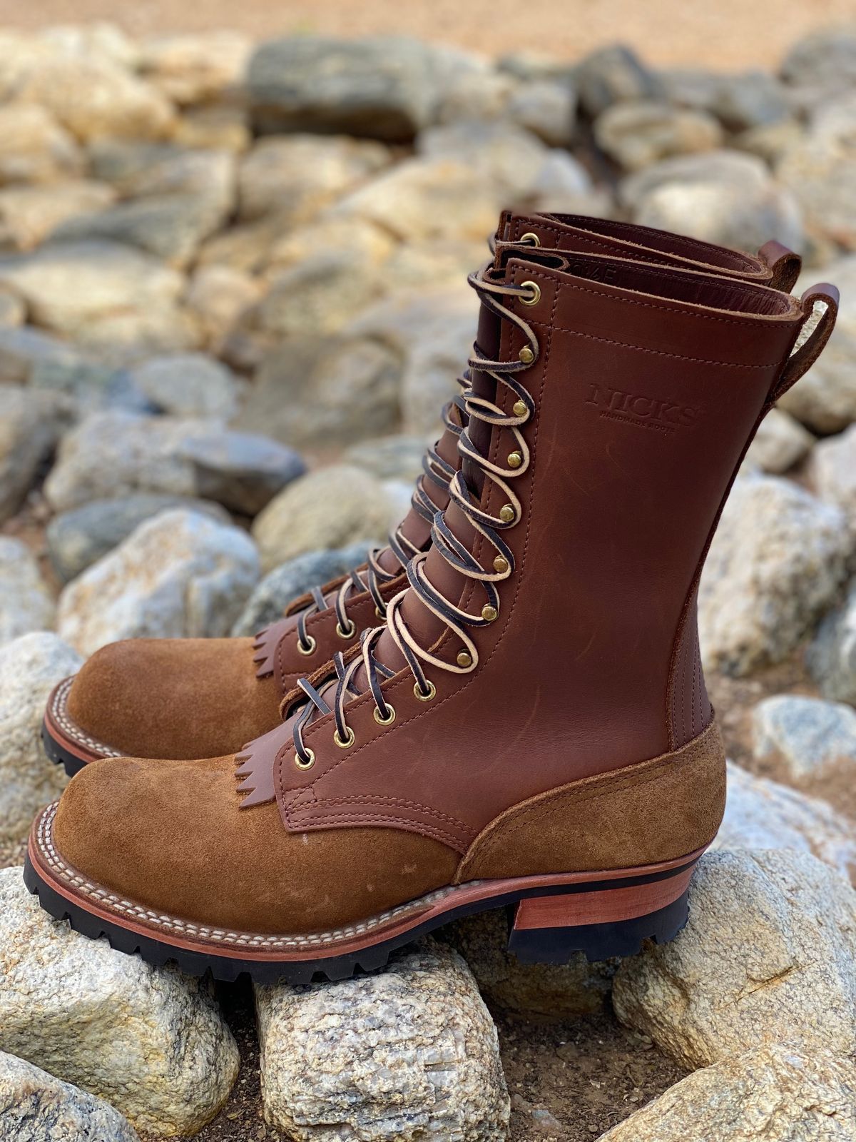 Photo by mackaroni on October 4, 2022 of the Nicks BuilderPro in Seidel 1964 Brown Roughout.