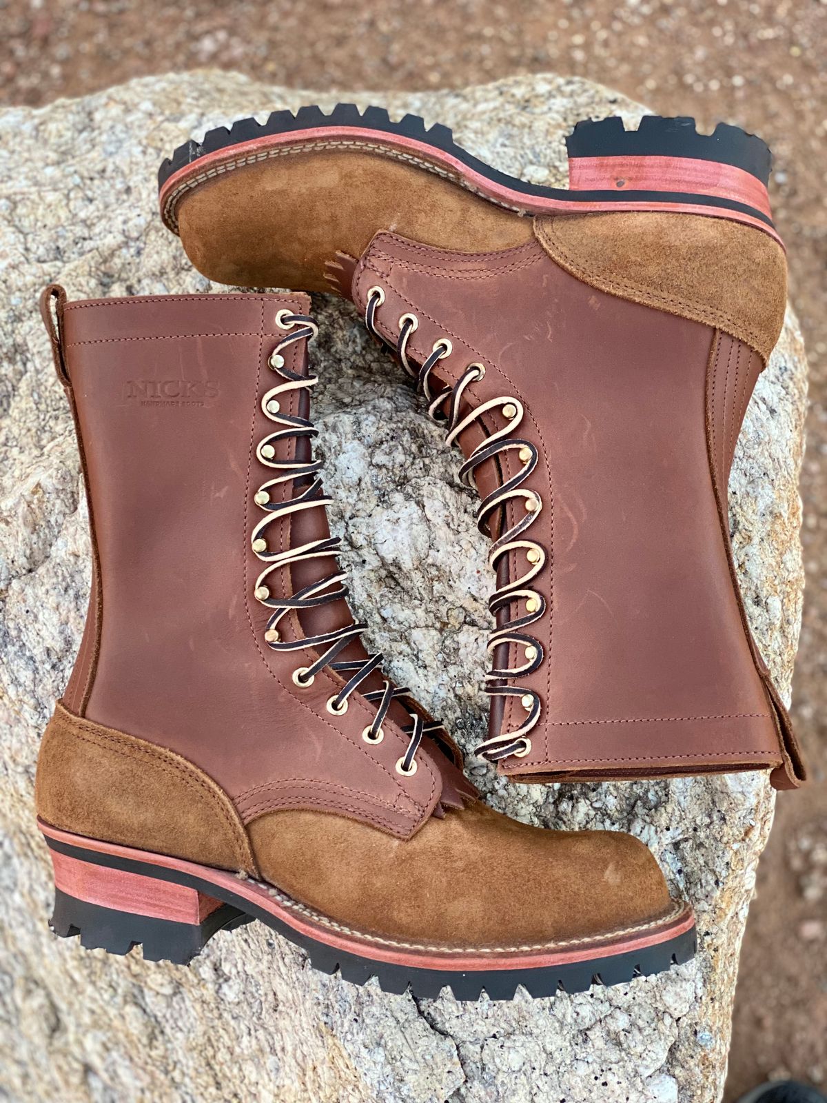 Photo by mackaroni on October 4, 2022 of the Nicks BuilderPro in Seidel 1964 Brown Roughout.