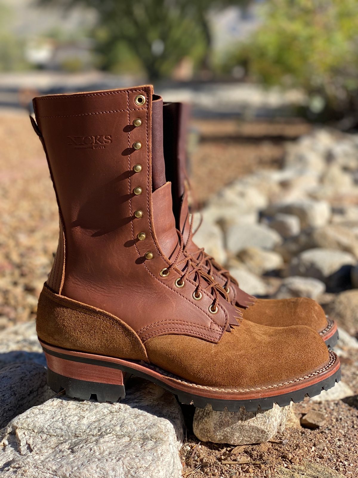 Photo by mackaroni on November 5, 2022 of the Nicks BuilderPro in Seidel 1964 Brown Roughout.