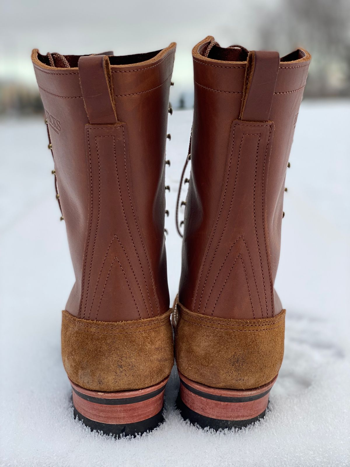 Photo by mackaroni on December 5, 2022 of the Nicks BuilderPro in Seidel 1964 Brown Roughout.
